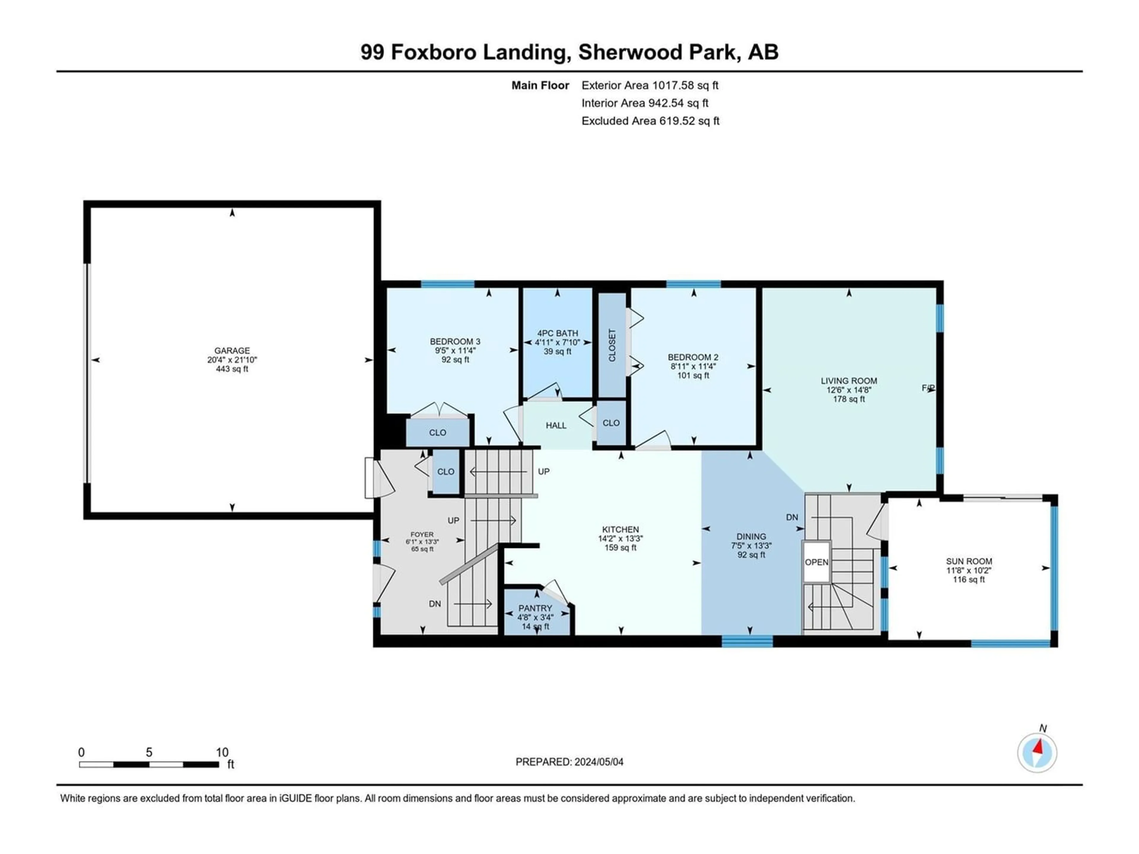 Floor plan for 99 Foxboro LD, Sherwood Park Alberta T8A6C9
