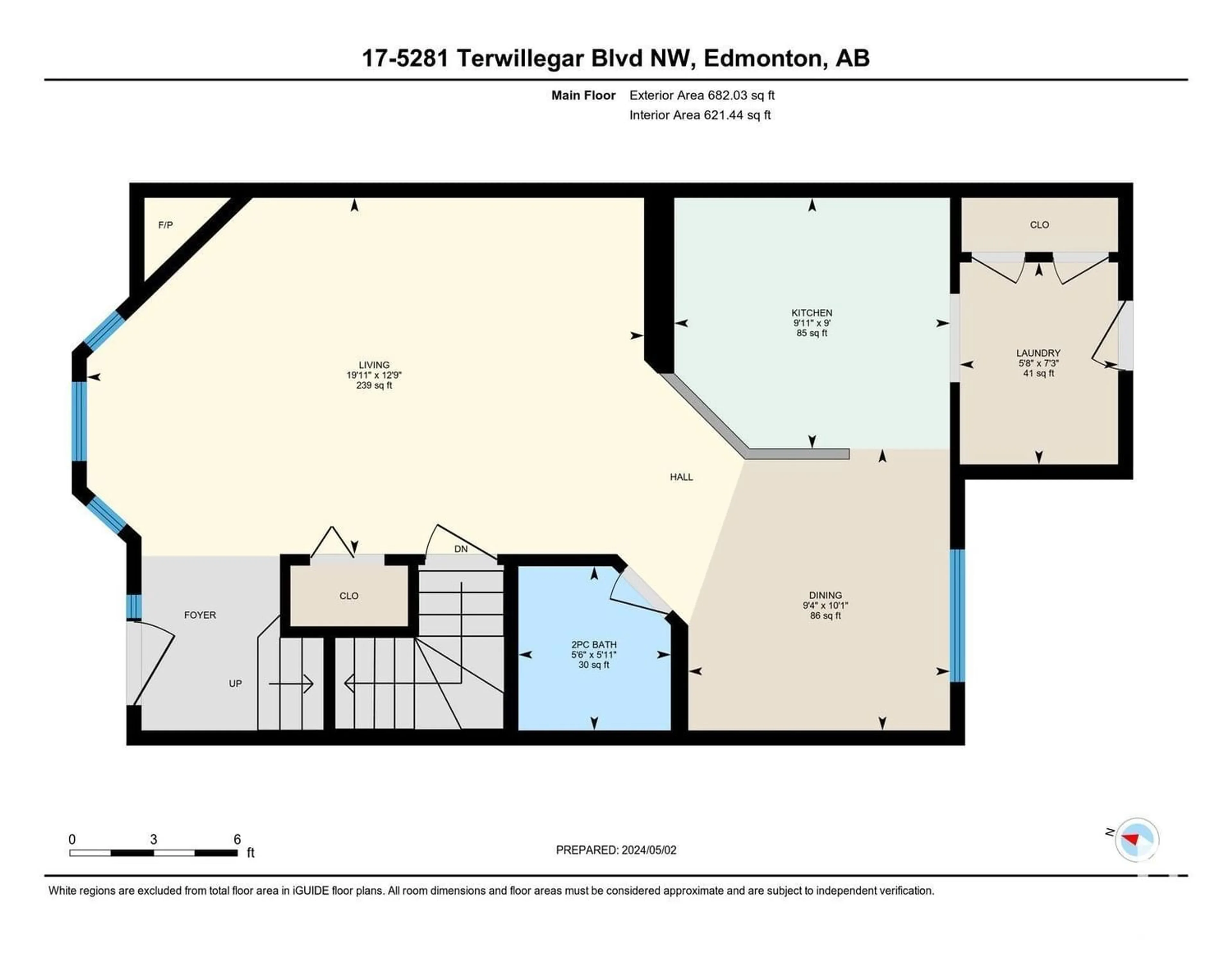 Floor plan for #17 5281 TERWILLEGAR BV NW, Edmonton Alberta T6R0C5