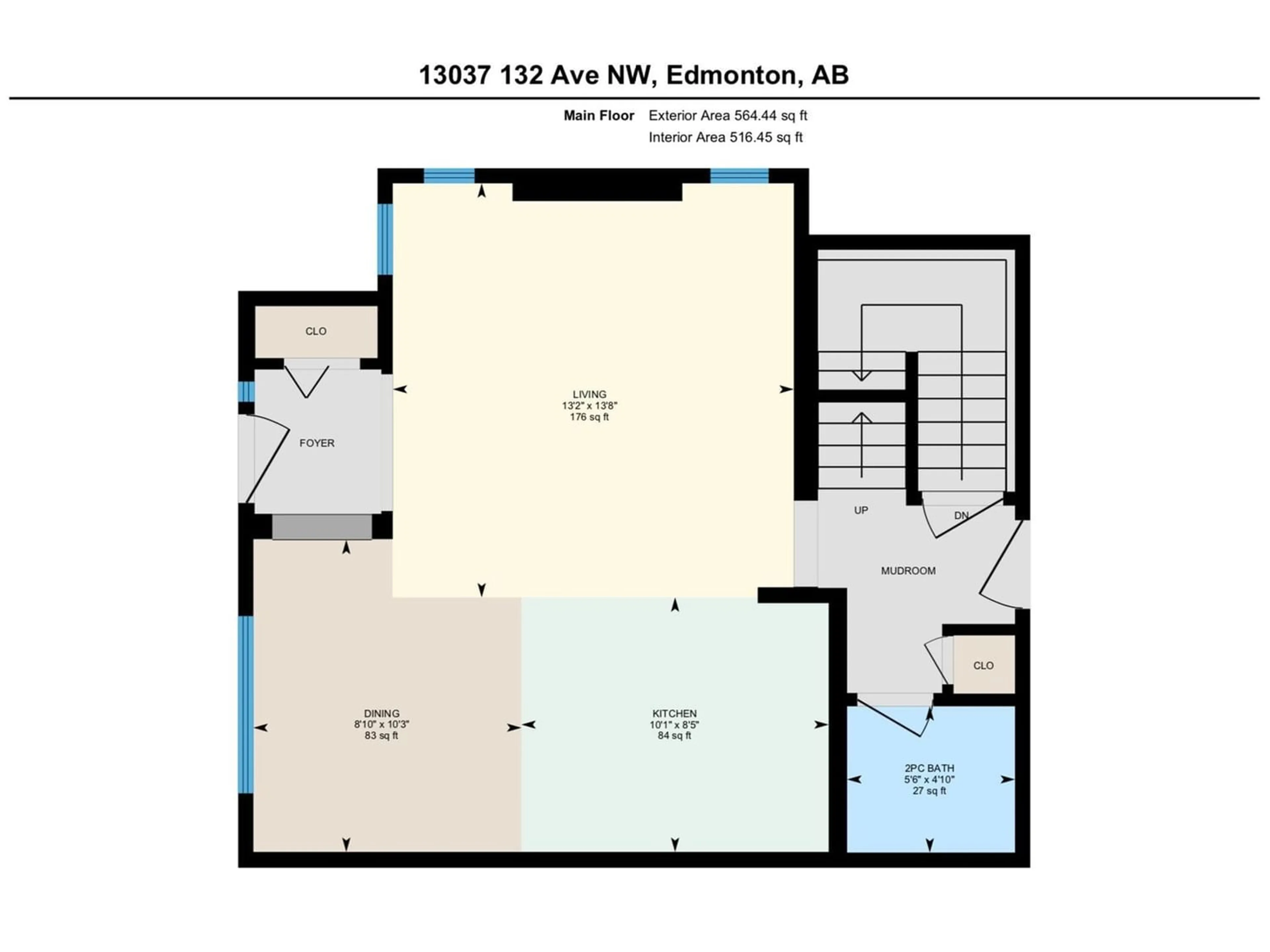 Floor plan for 13037 132 AV NW, Edmonton Alberta T5L3R2