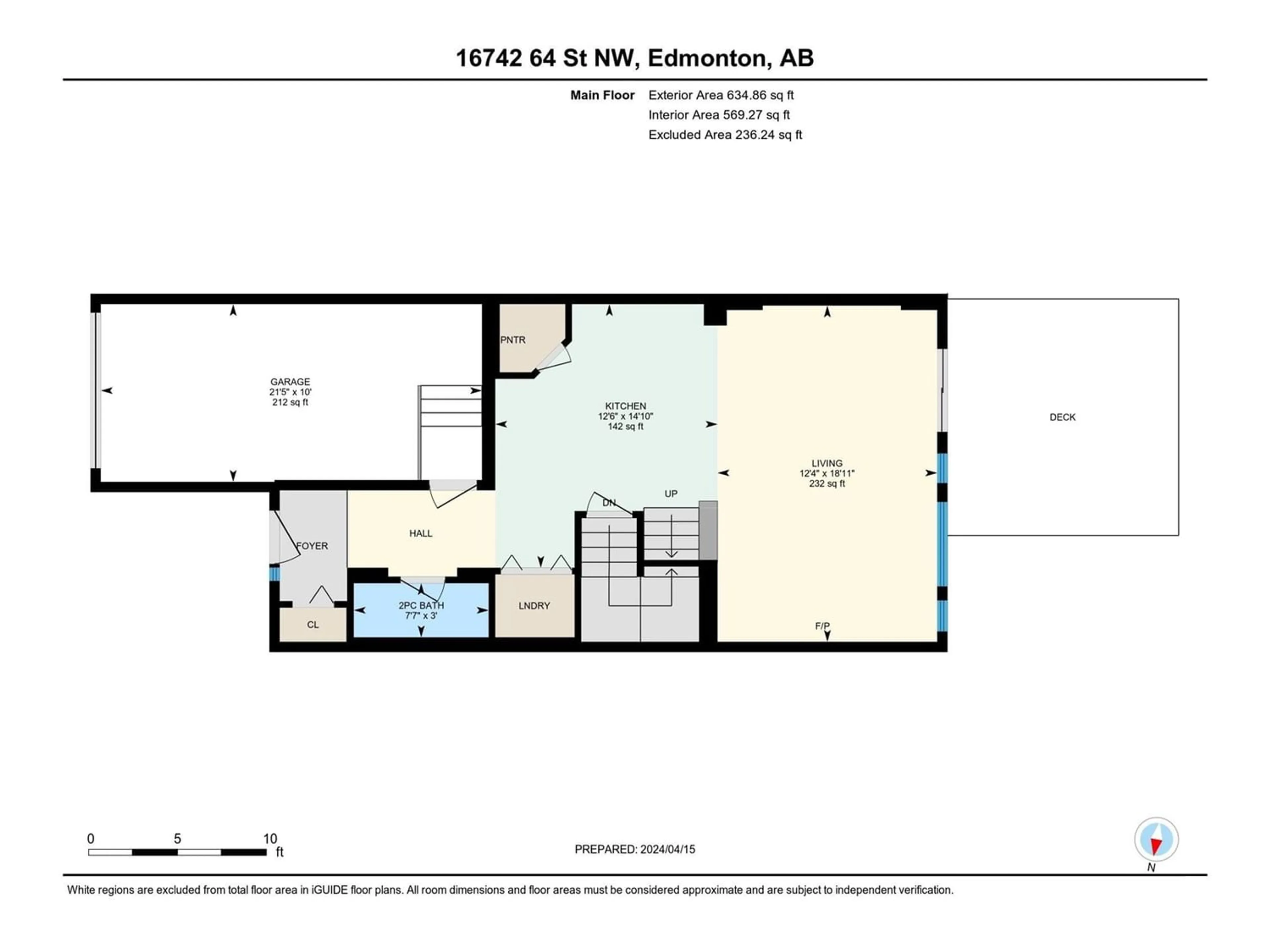 Floor plan for 16742 64 ST NW, Edmonton Alberta T5Y3P8