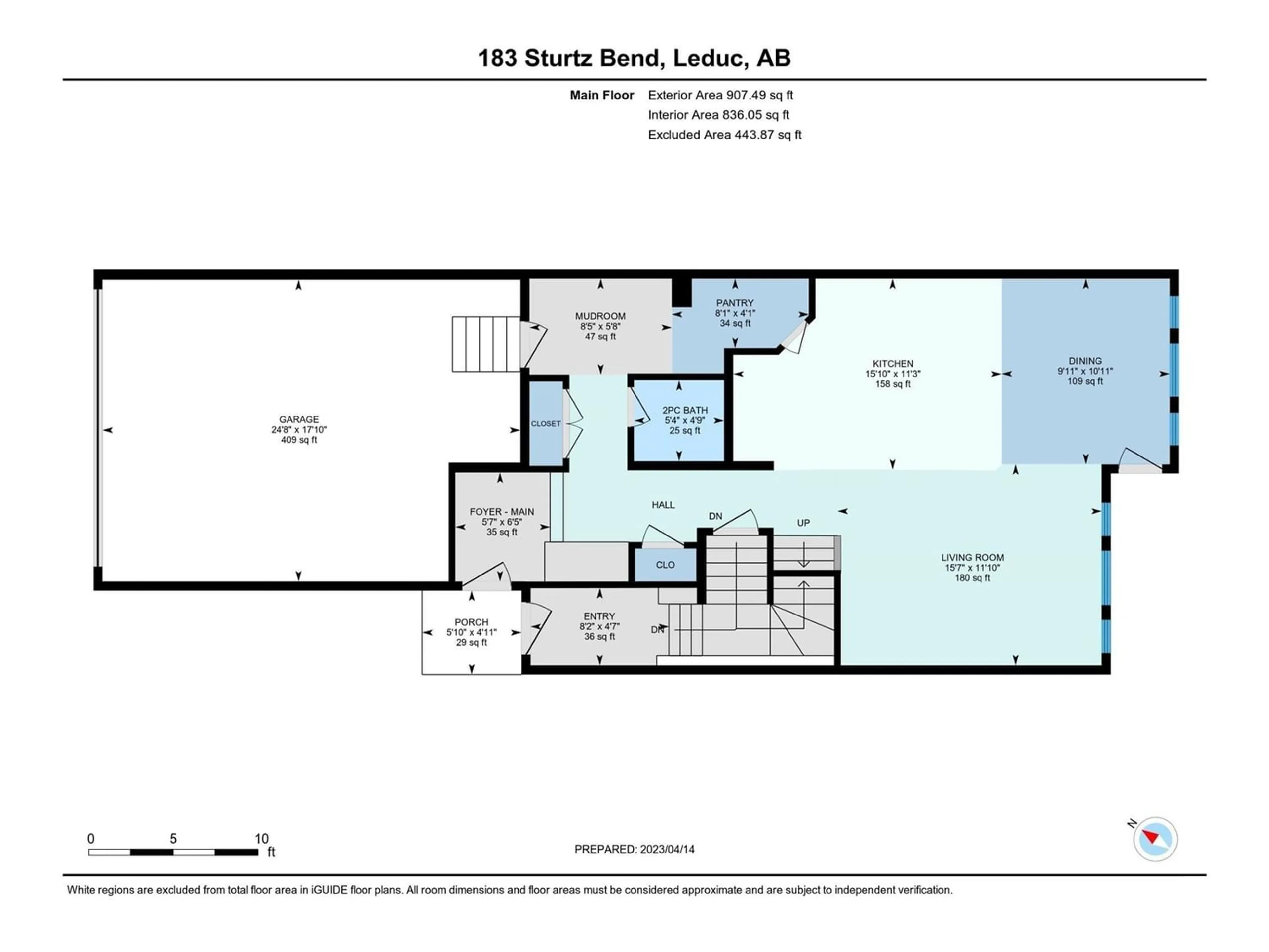 Floor plan for 183 STURTZ BN, Leduc Alberta T9E1E1
