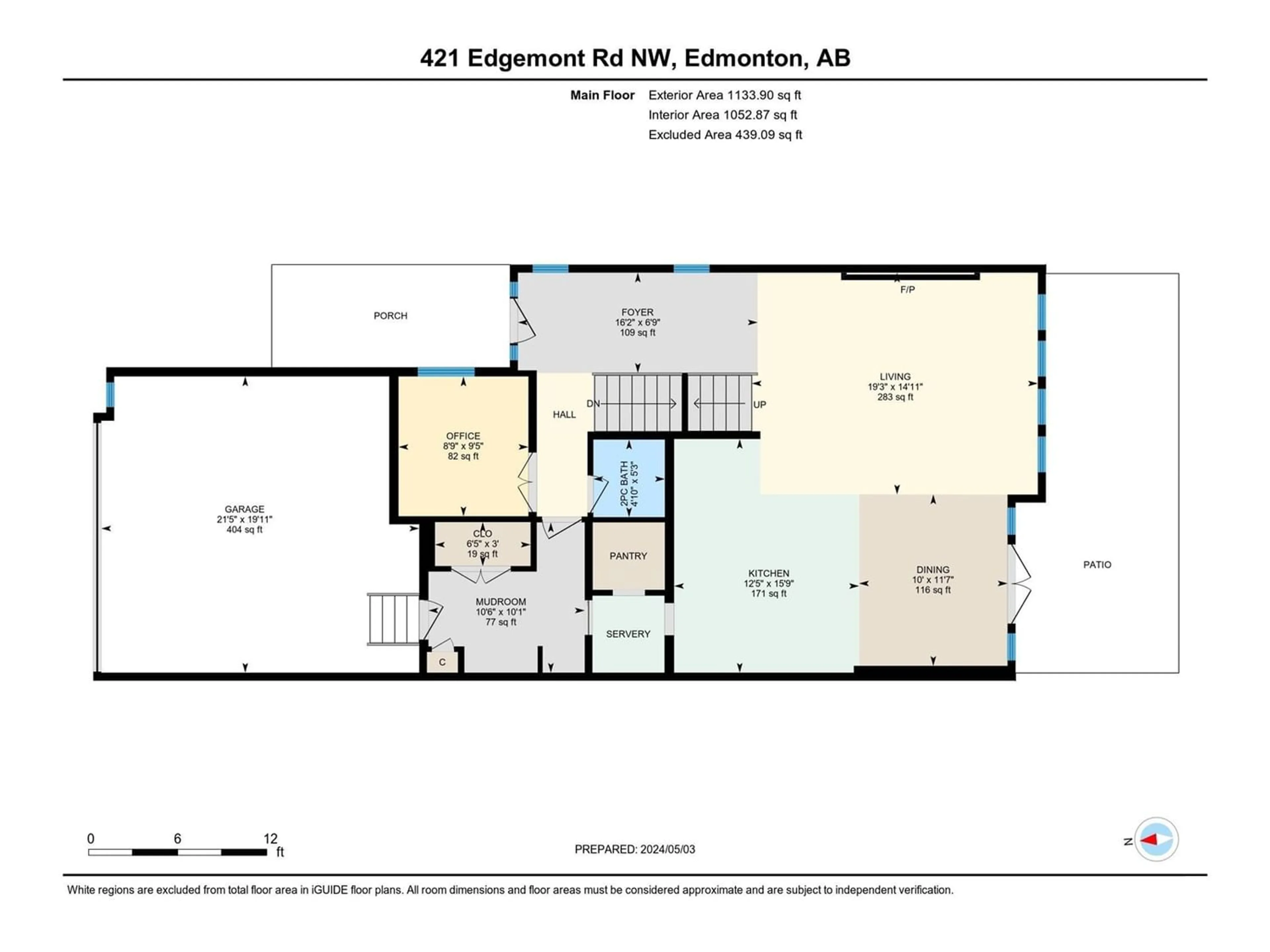 Floor plan for 421 EDGEMONT RD NW, Edmonton Alberta T6M0Y6