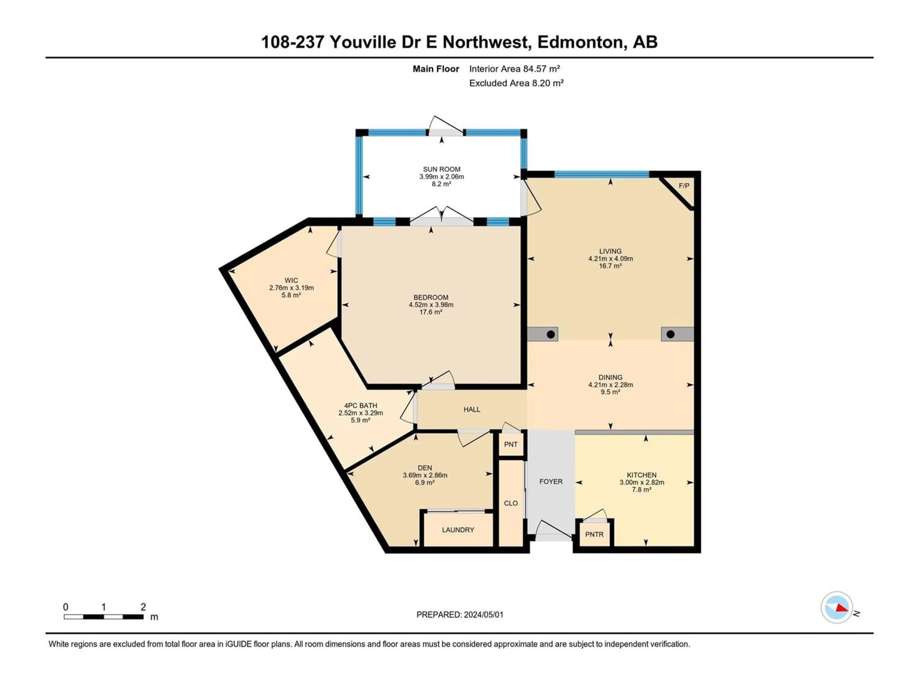 Floor plan for #108 237 YOUVILLE DR E NW, Edmonton Alberta T6L7G2