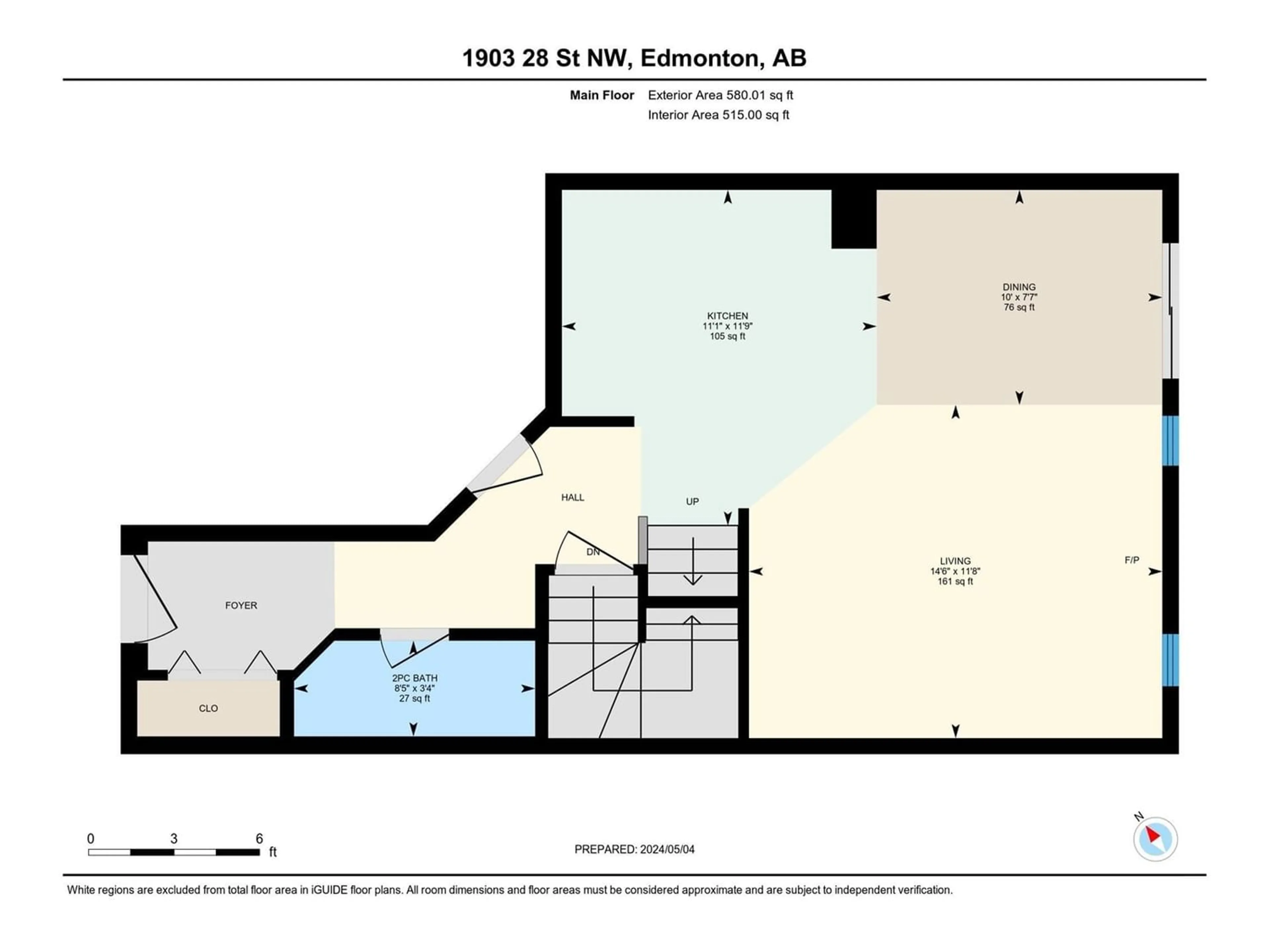 Floor plan for 1903 28 ST NW, Edmonton Alberta T6T0N5