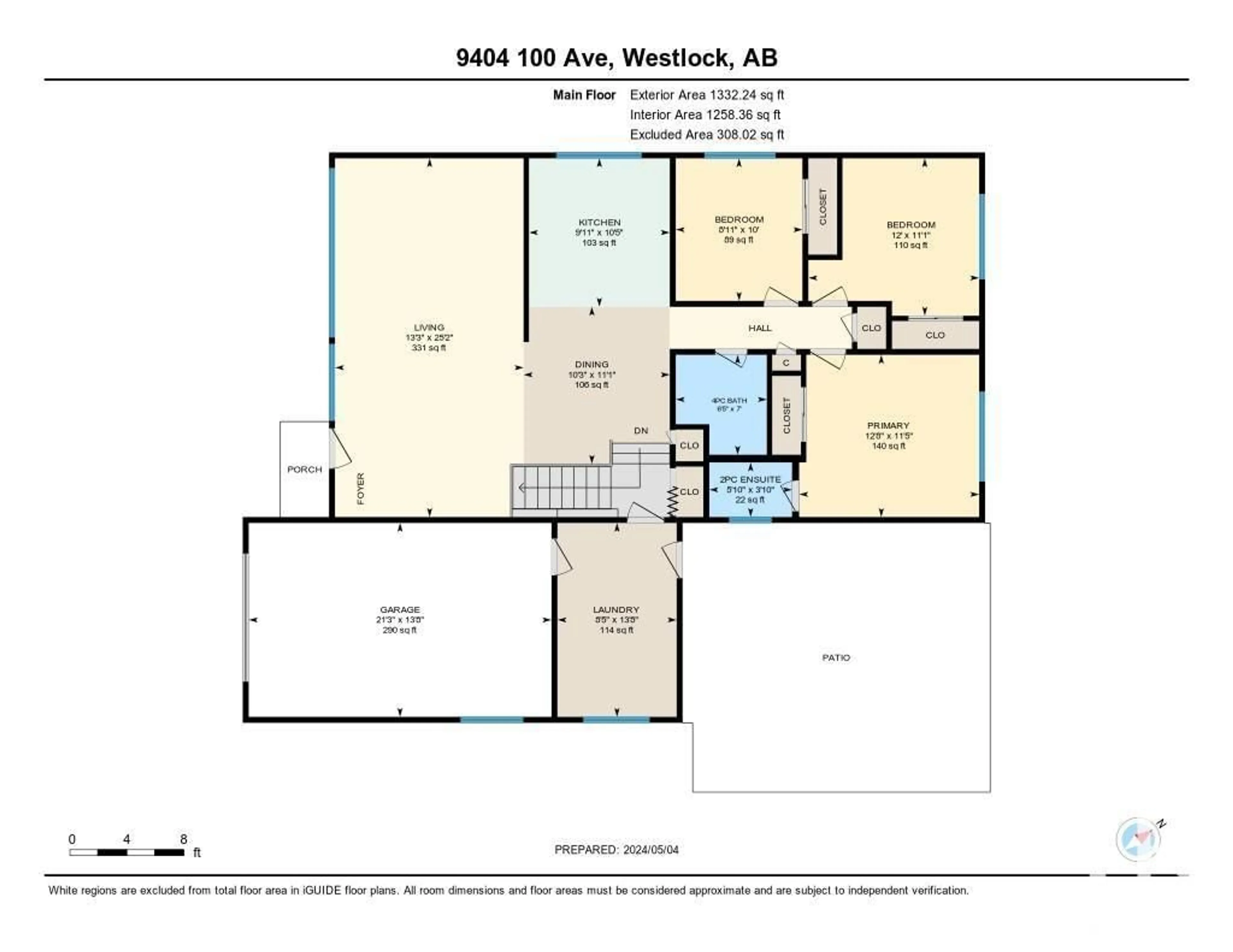 Floor plan for 9404 100 AV, Westlock Alberta T7P2N9