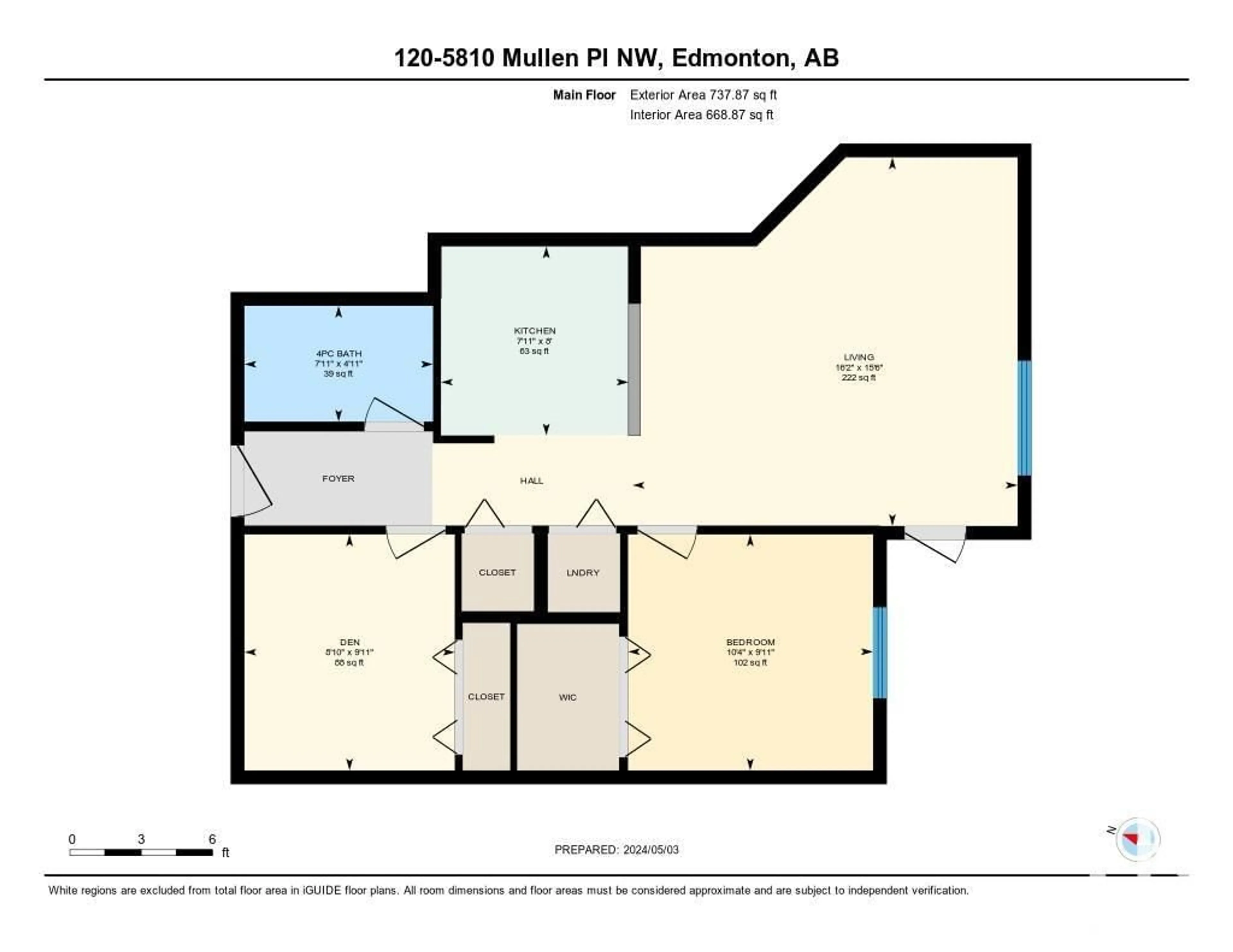 Floor plan for #120 5810 MULLEN PL NW, Edmonton Alberta T6R0W3