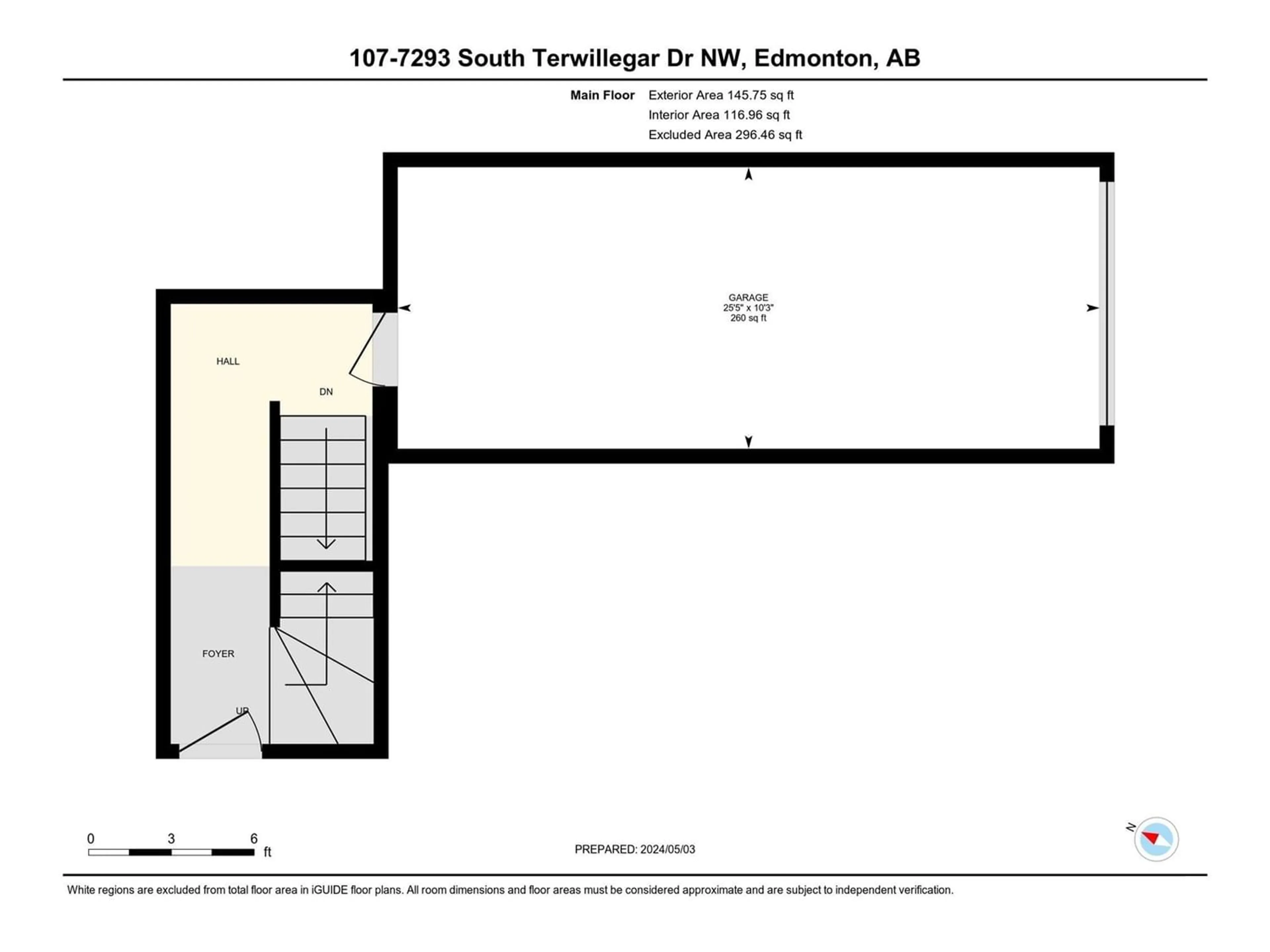 Floor plan for #107 7293 SOUTH TERWILLEGAR DR NW, Edmonton Alberta T6R0N5
