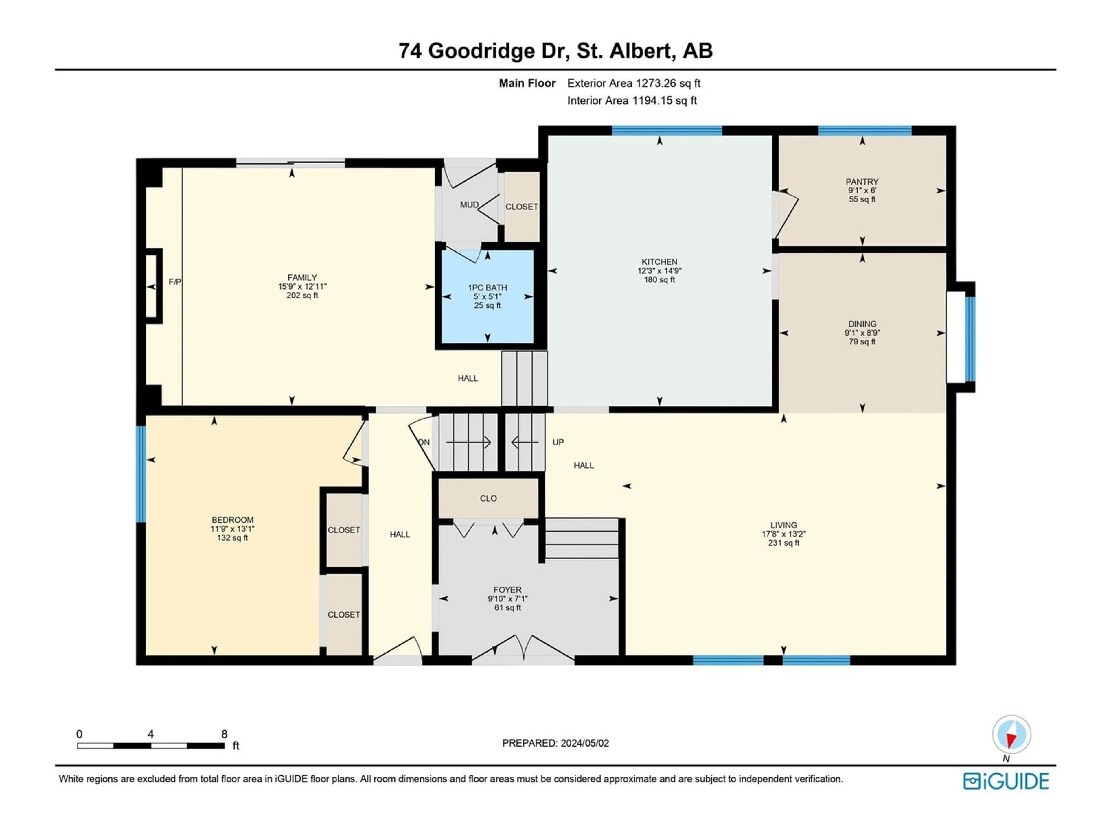 Floor plan for 74 Goodridge DR, St. Albert Alberta T8N2B2