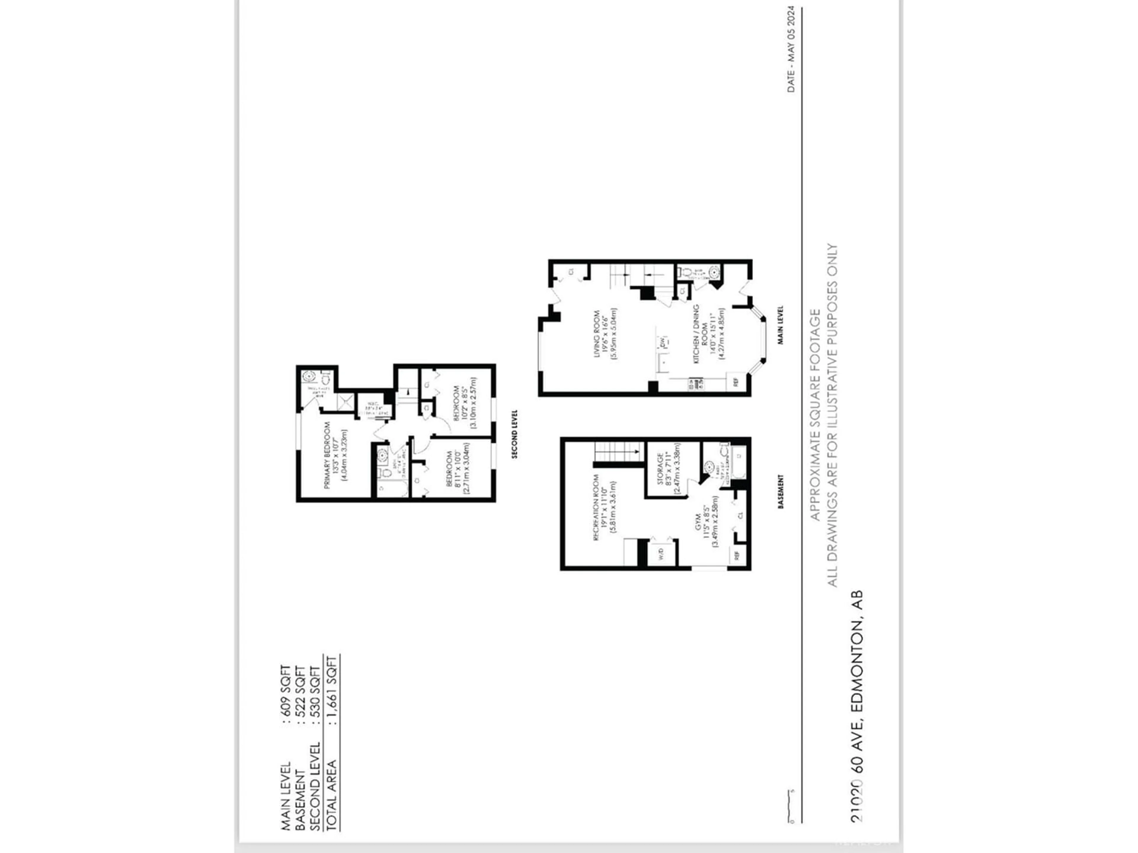 Floor plan for 21020 60 AV NW, Edmonton Alberta T6M0H6
