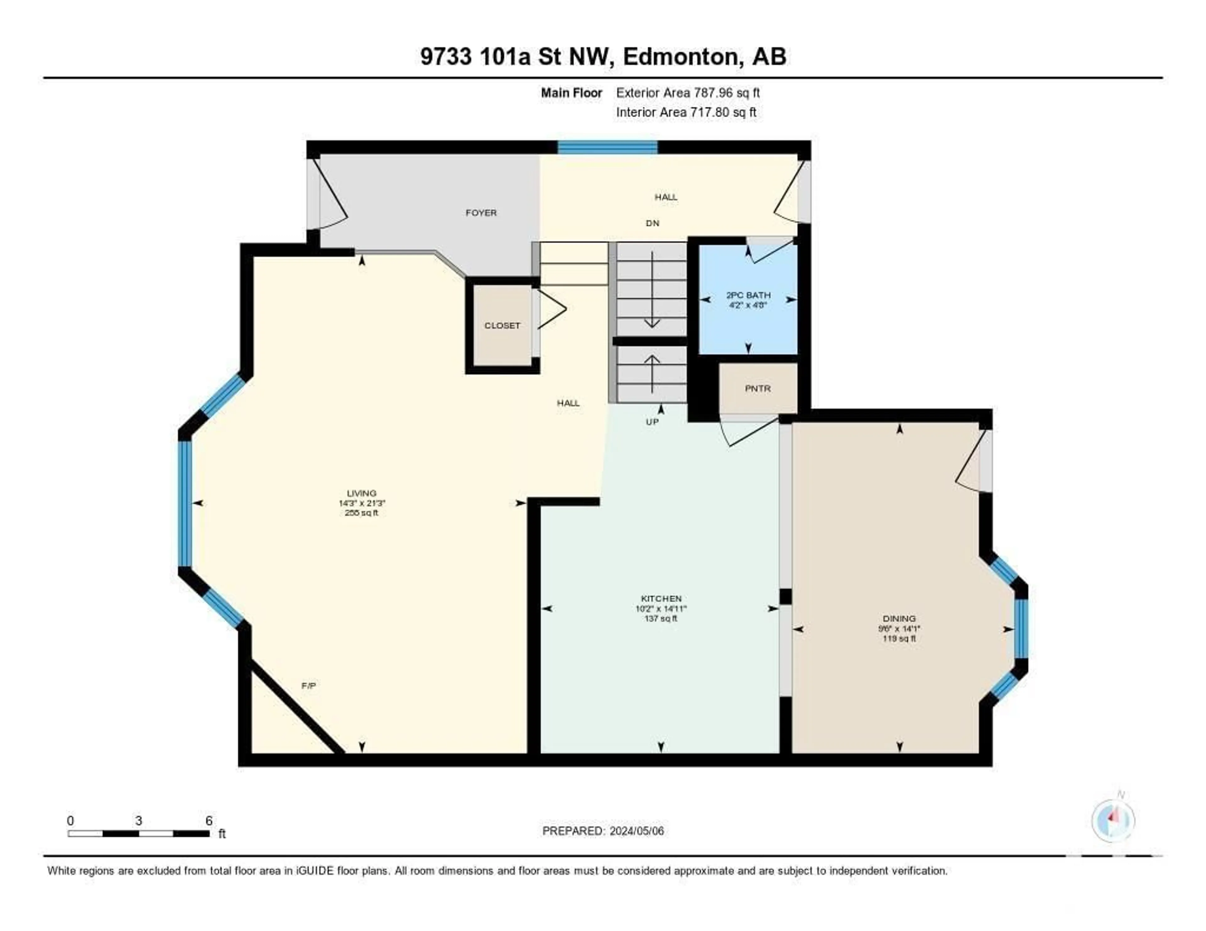 Floor plan for 9733 101A ST NW, Edmonton Alberta T5K2R5