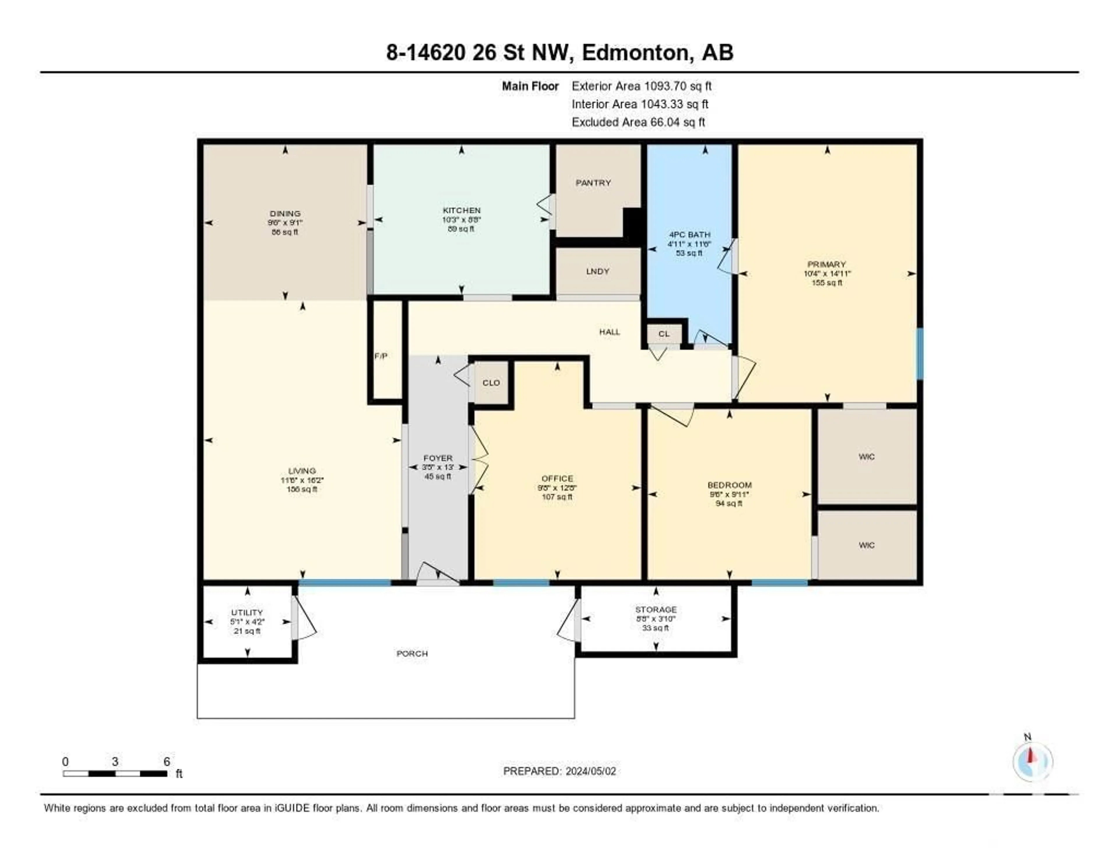 Floor plan for #8 14620 26 ST NW, Edmonton Alberta T5Y2G4