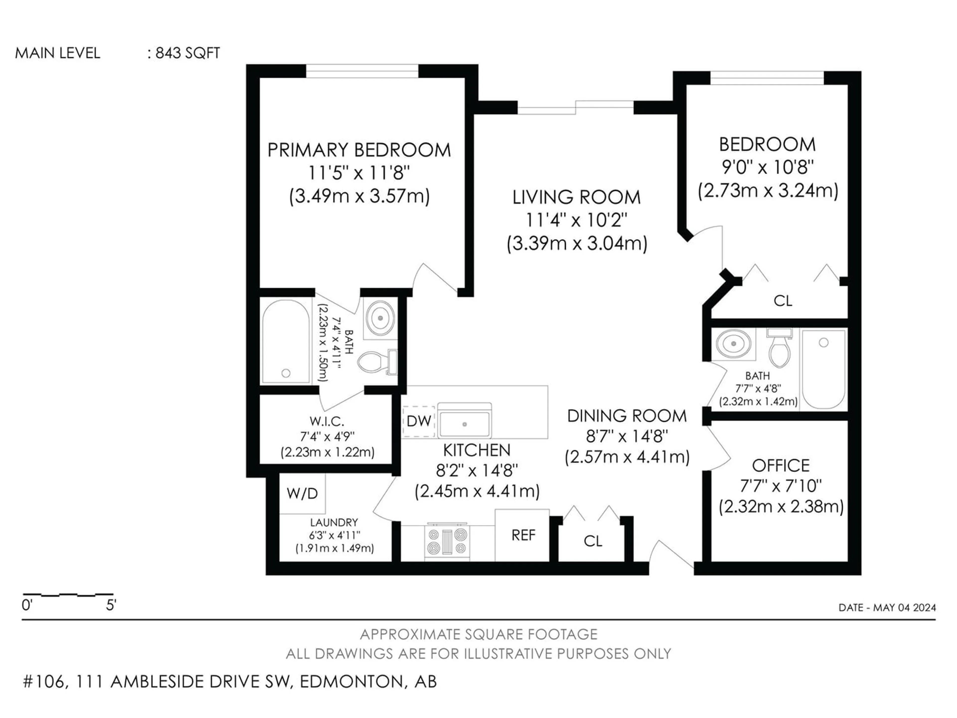 Floor plan for #106 111 ambleside DR SW SW, Edmonton Alberta T6W0J4