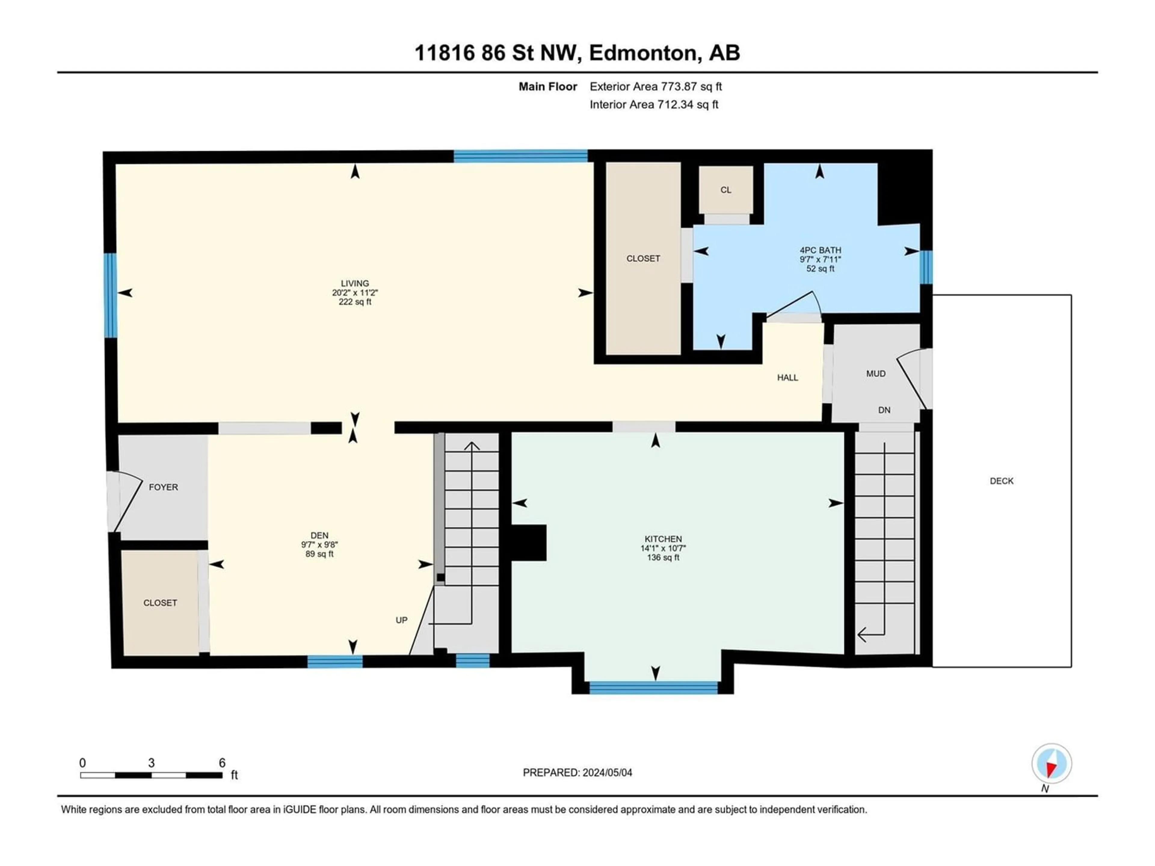 Floor plan for 11816 86 ST NW, Edmonton Alberta T5B3K1