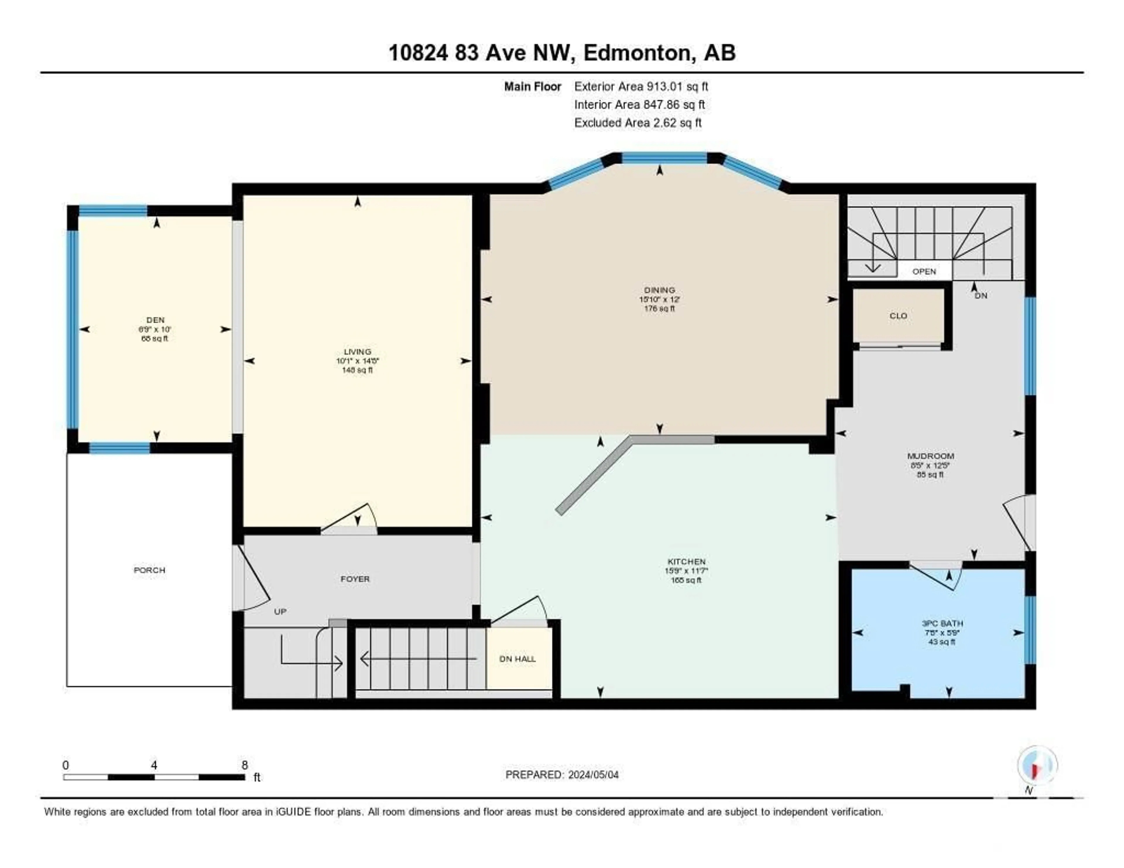 Floor plan for 10824 83 AV NW, Edmonton Alberta T6E2E7