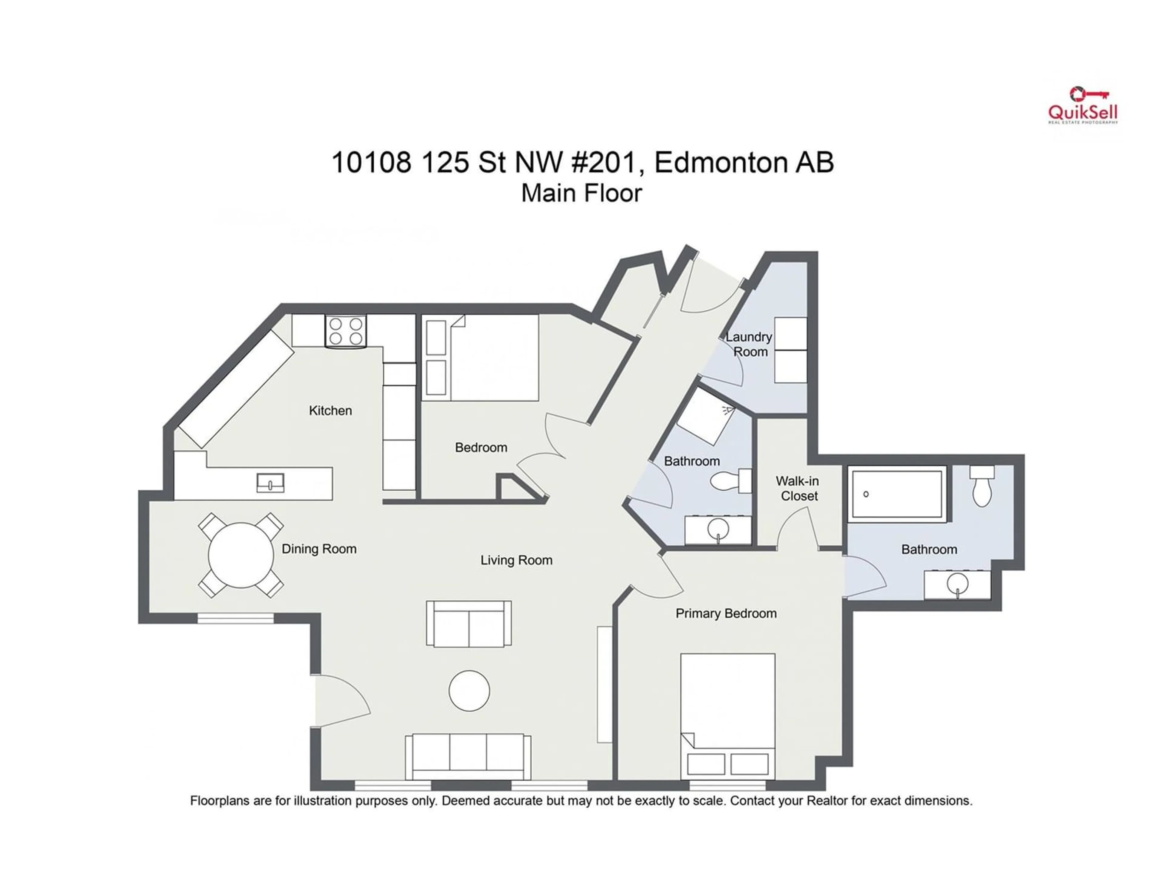 Floor plan for #201 10108 125 ST NW, Edmonton Alberta T5N4B6