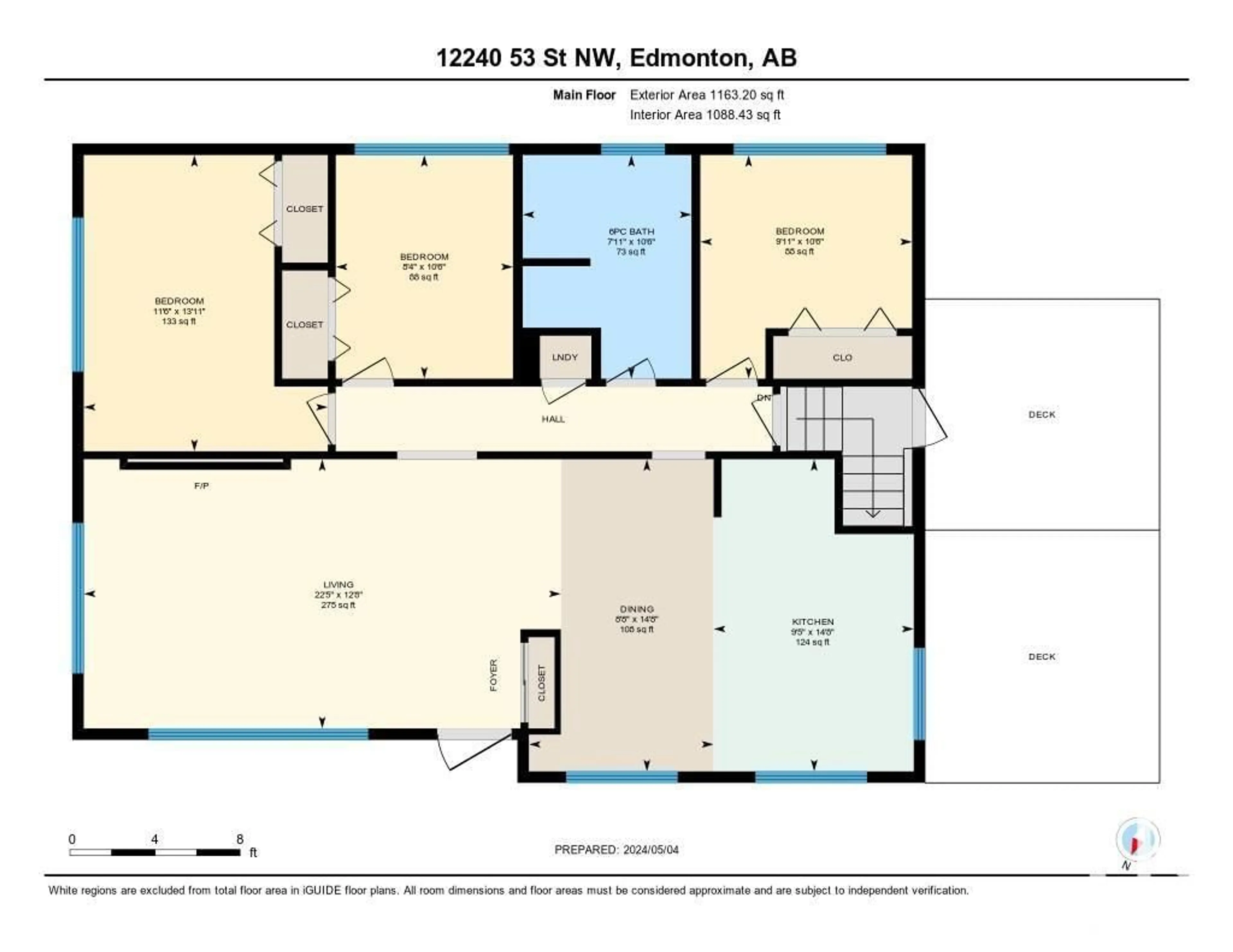 Floor plan for 12240 53 ST NW, Edmonton Alberta T5W3M2
