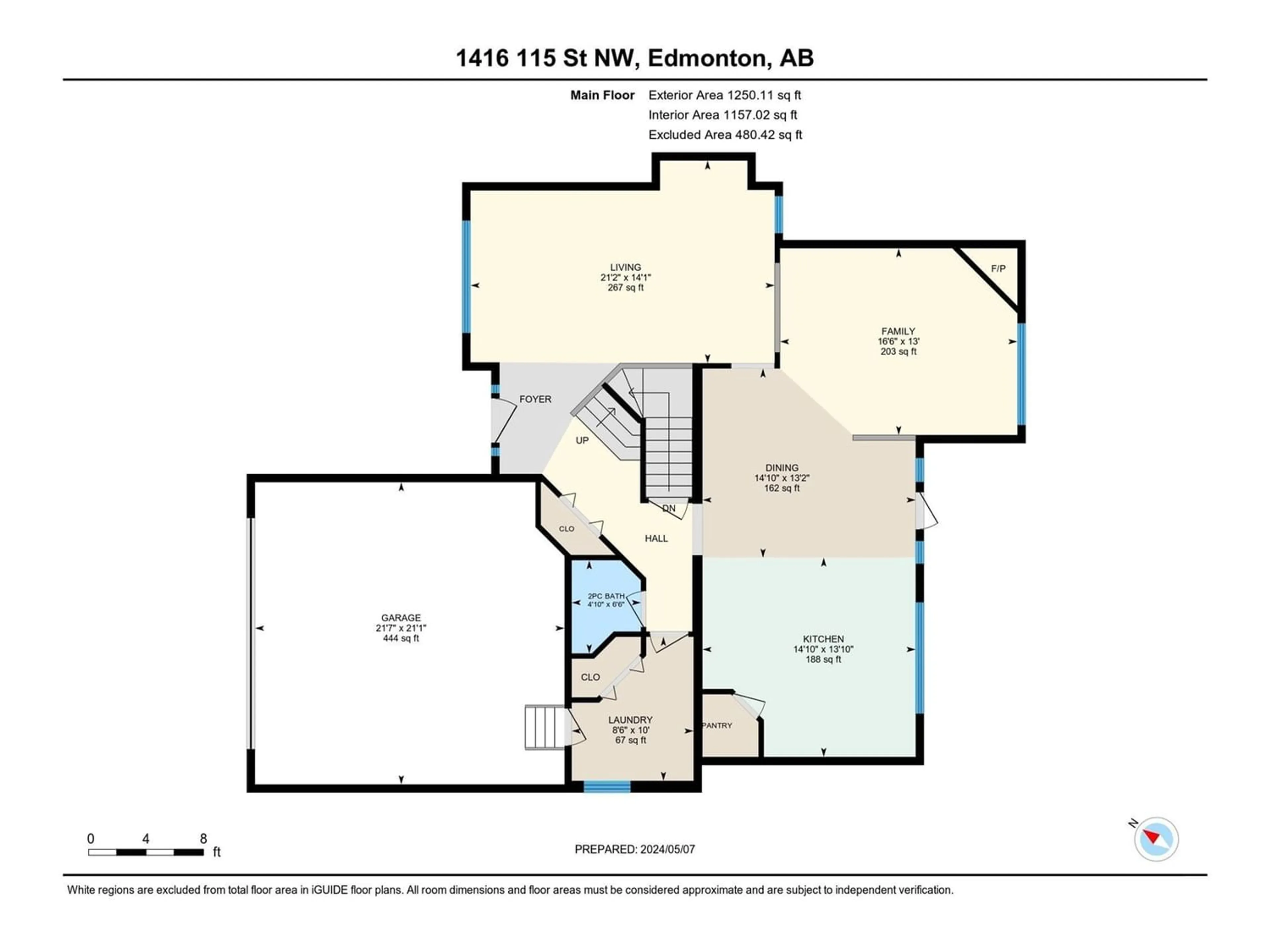 Floor plan for 1416 115 ST NW, Edmonton Alberta T6J7B8