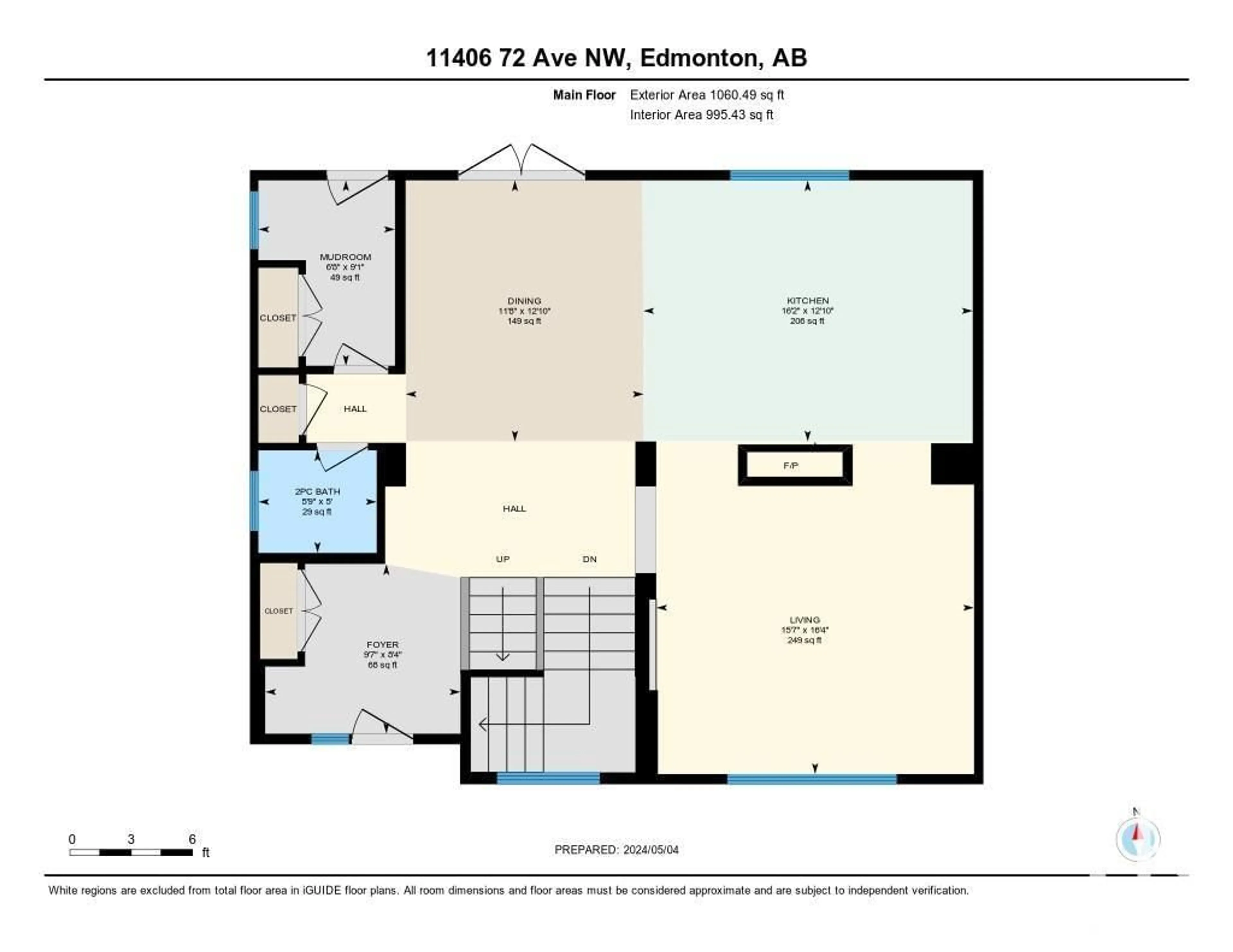 Floor plan for 11406 72 AV NW, Edmonton Alberta T6G0B8