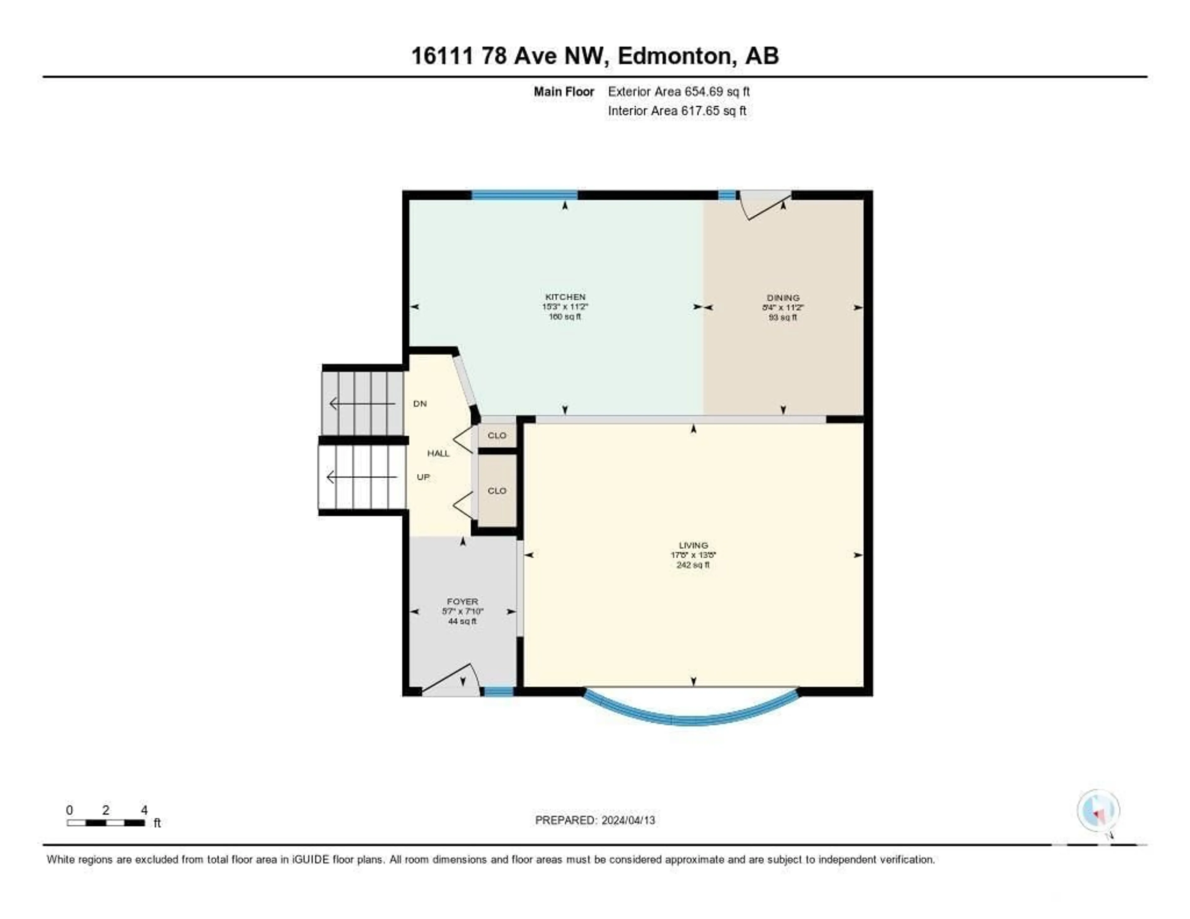 Floor plan for 16111 78 AV NW, Edmonton Alberta T5R3E5