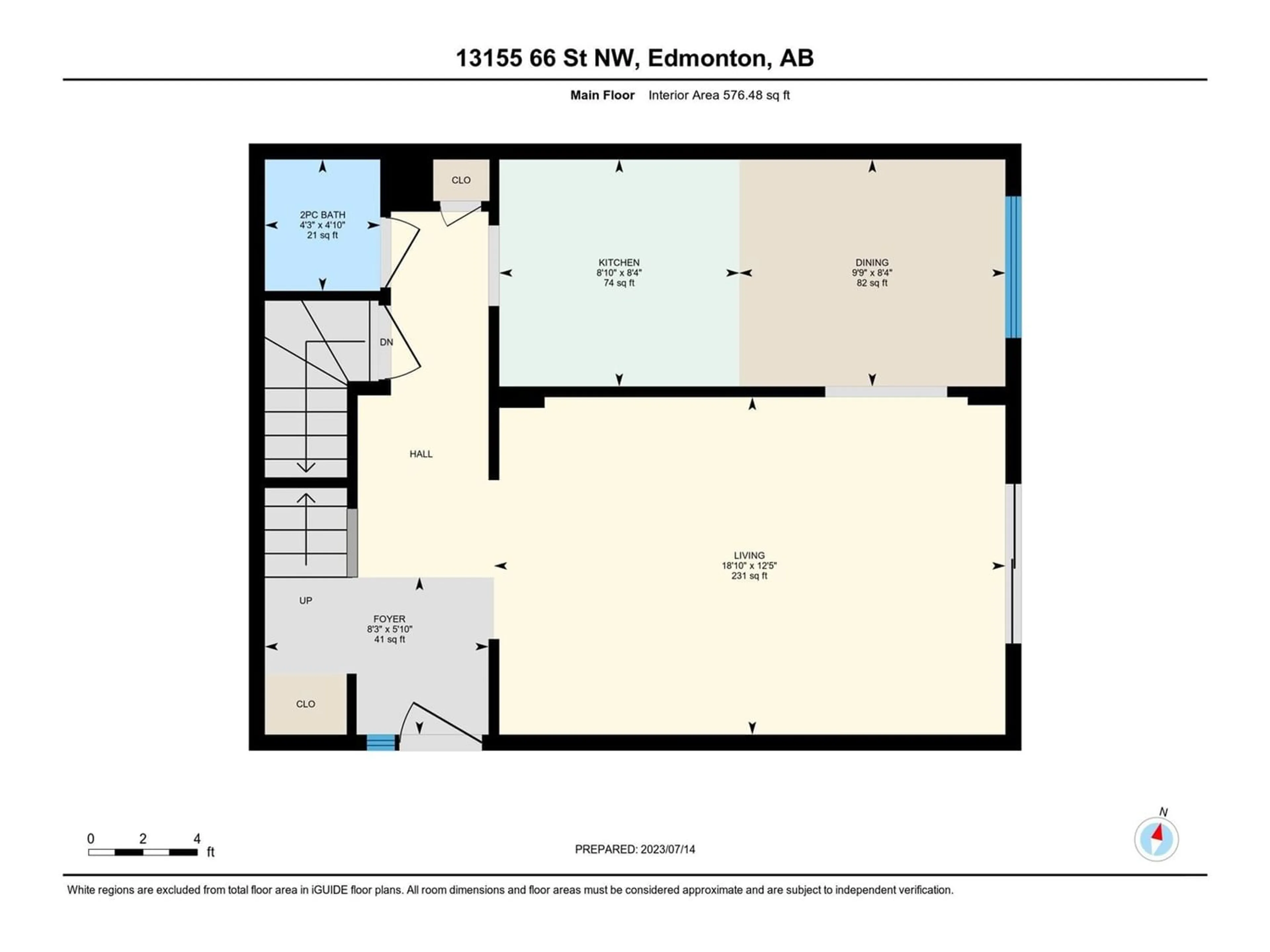 Floor plan for 13155 66 ST NW, Edmonton Alberta T5C0A9