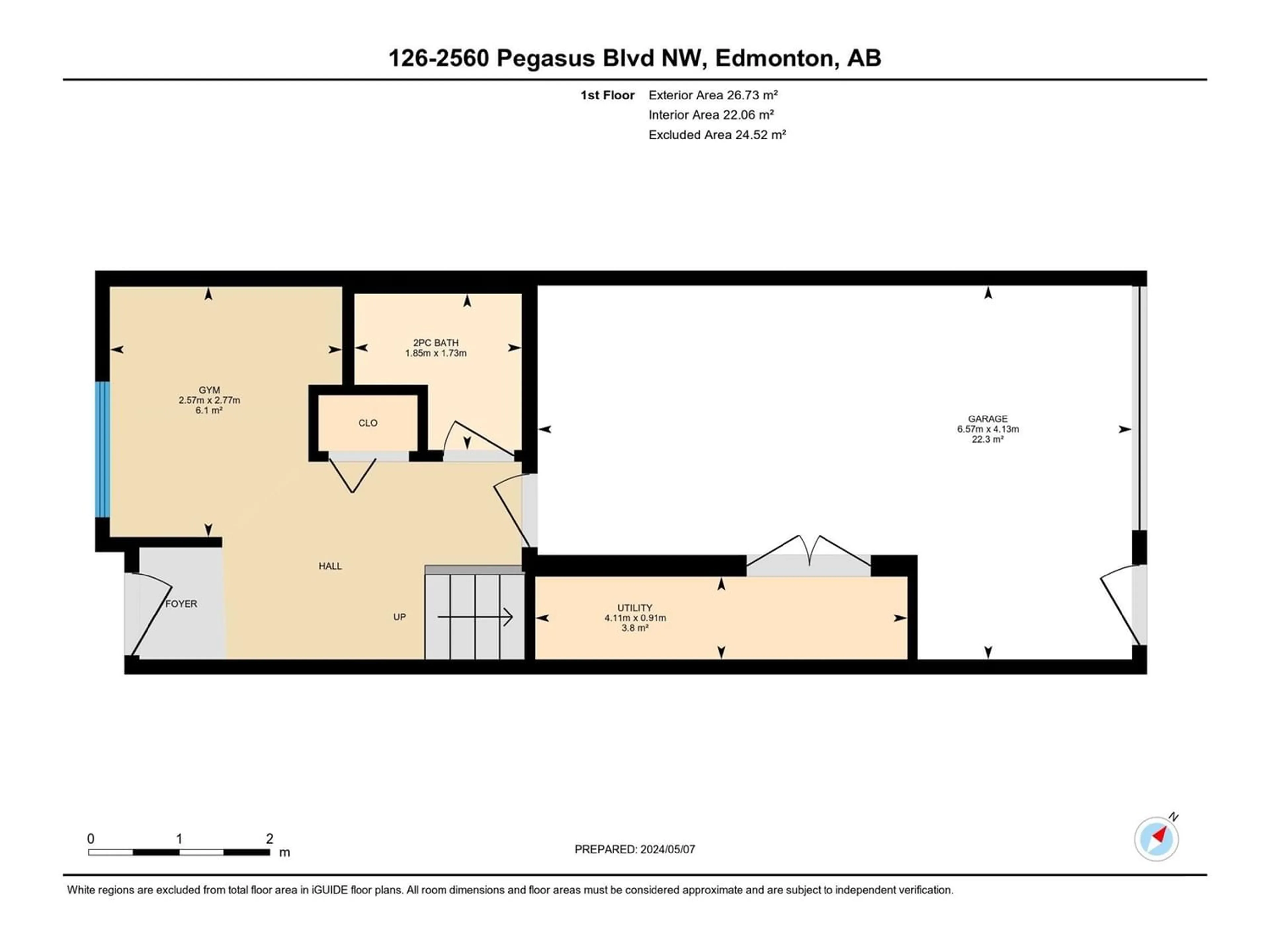 Floor plan for #126 2560 Pegasus BV NW, Edmonton Alberta T5E6V4