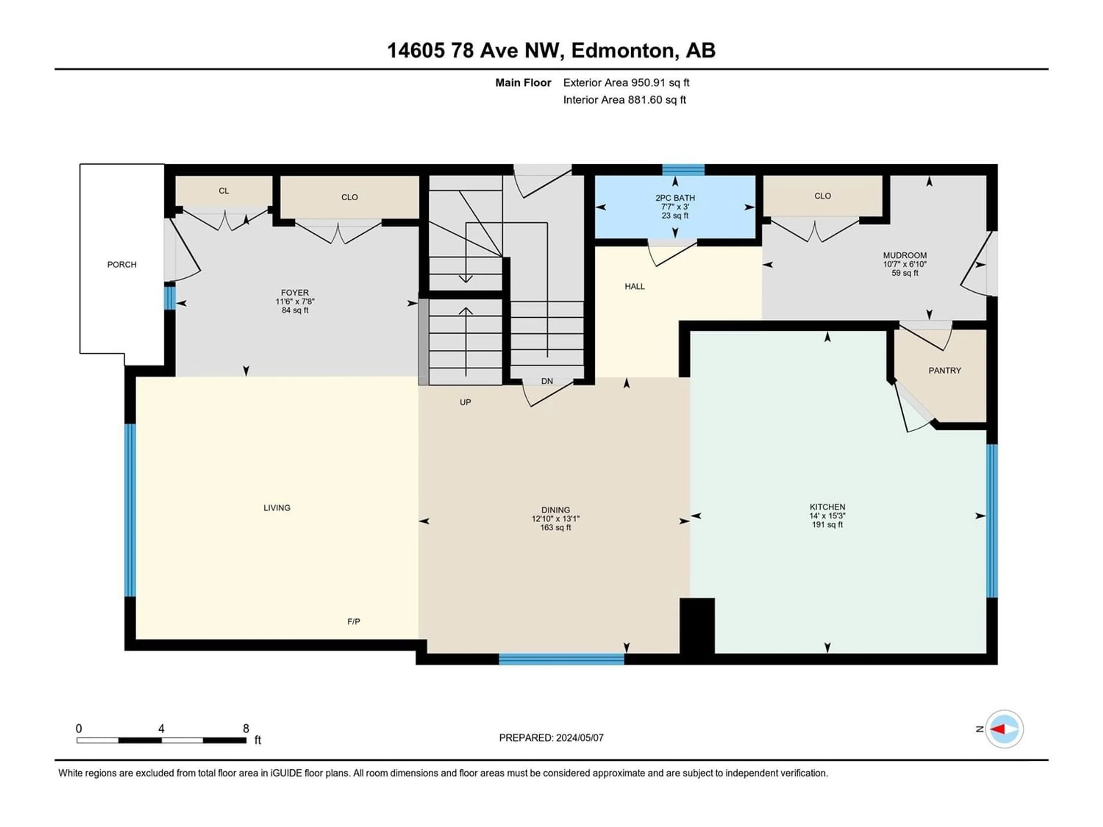 Floor plan for 14605 78 AV NW, Edmonton Alberta T5R3C3