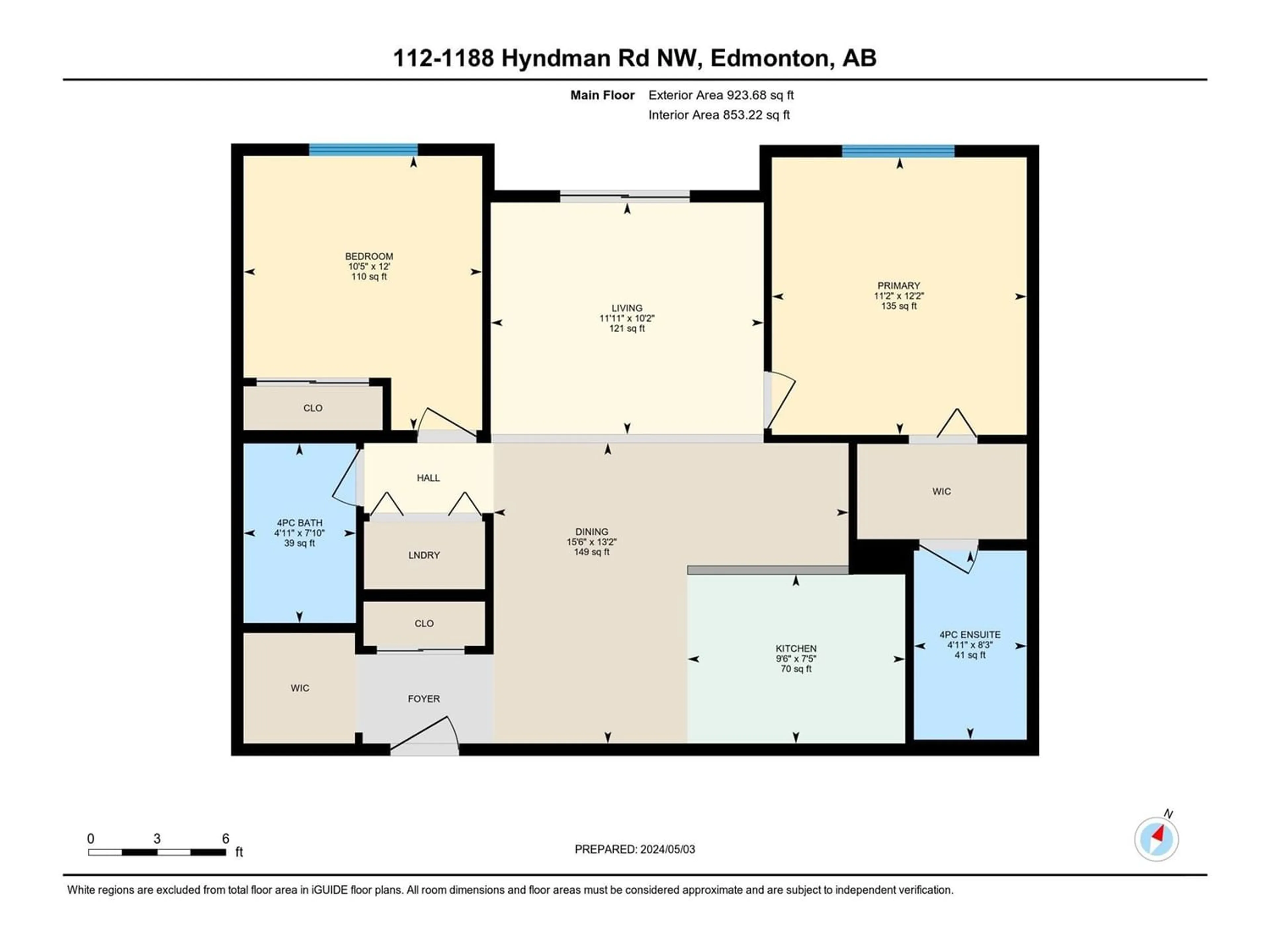 Floor plan for #112 1188 HYNDMAN RD NW, Edmonton Alberta T5A0E9