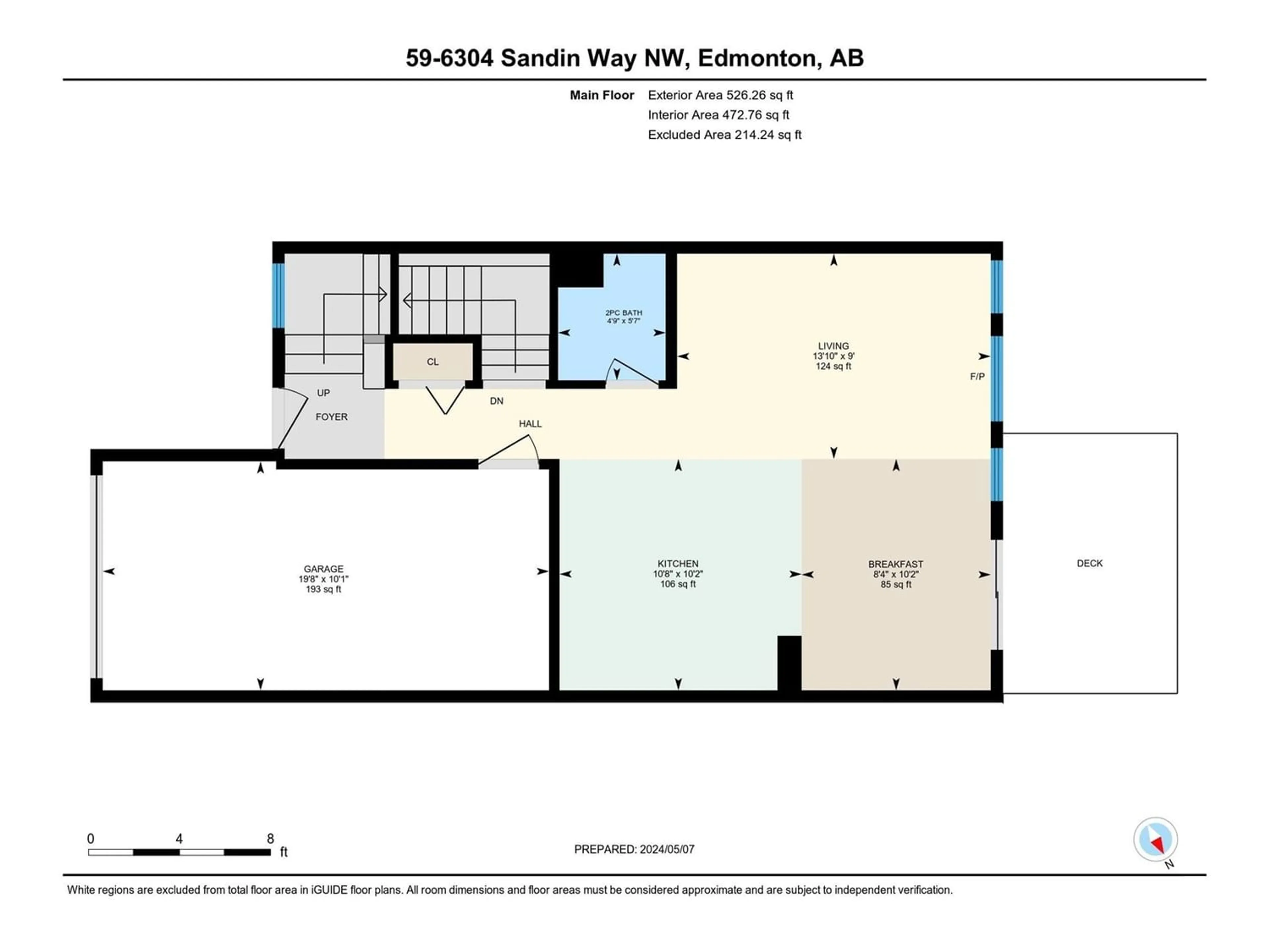Floor plan for #59 6304 SANDIN WY NW, Edmonton Alberta T6R0J8