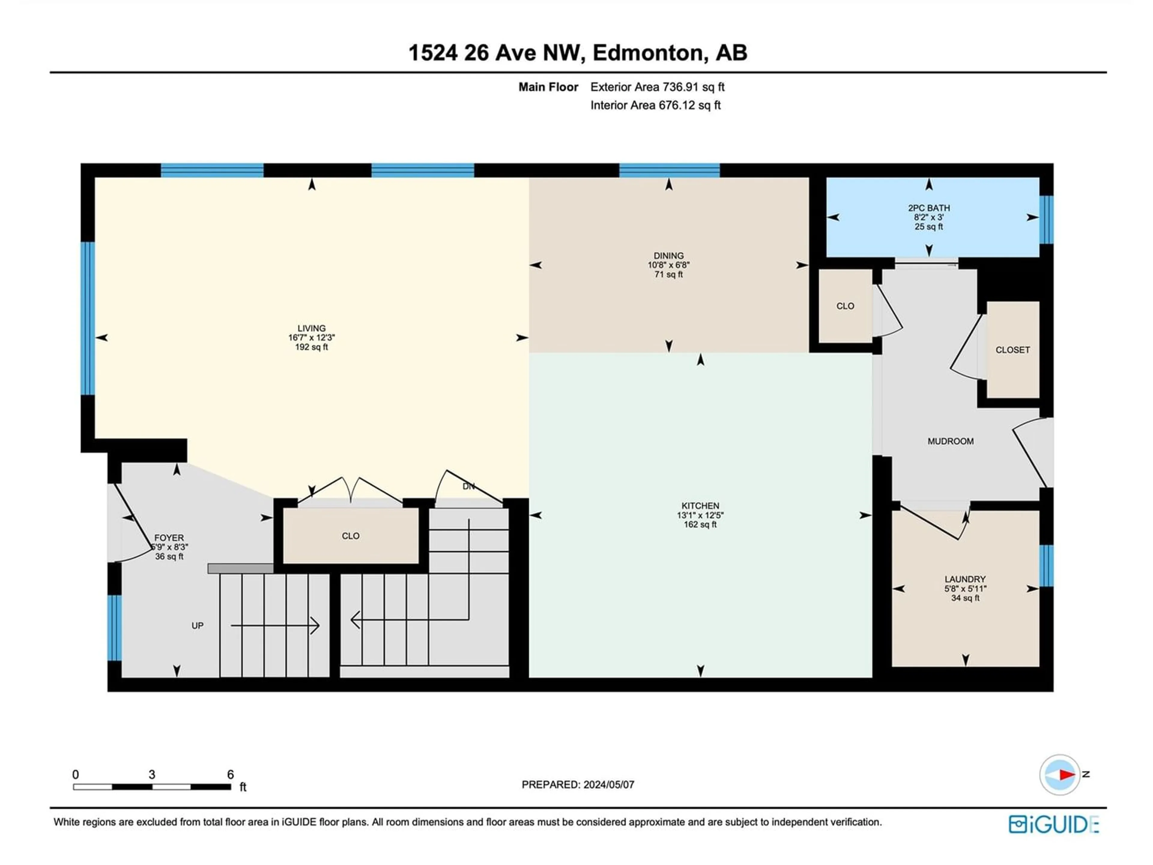 Floor plan for 1524 26 AV NW, Edmonton Alberta T6T0W2