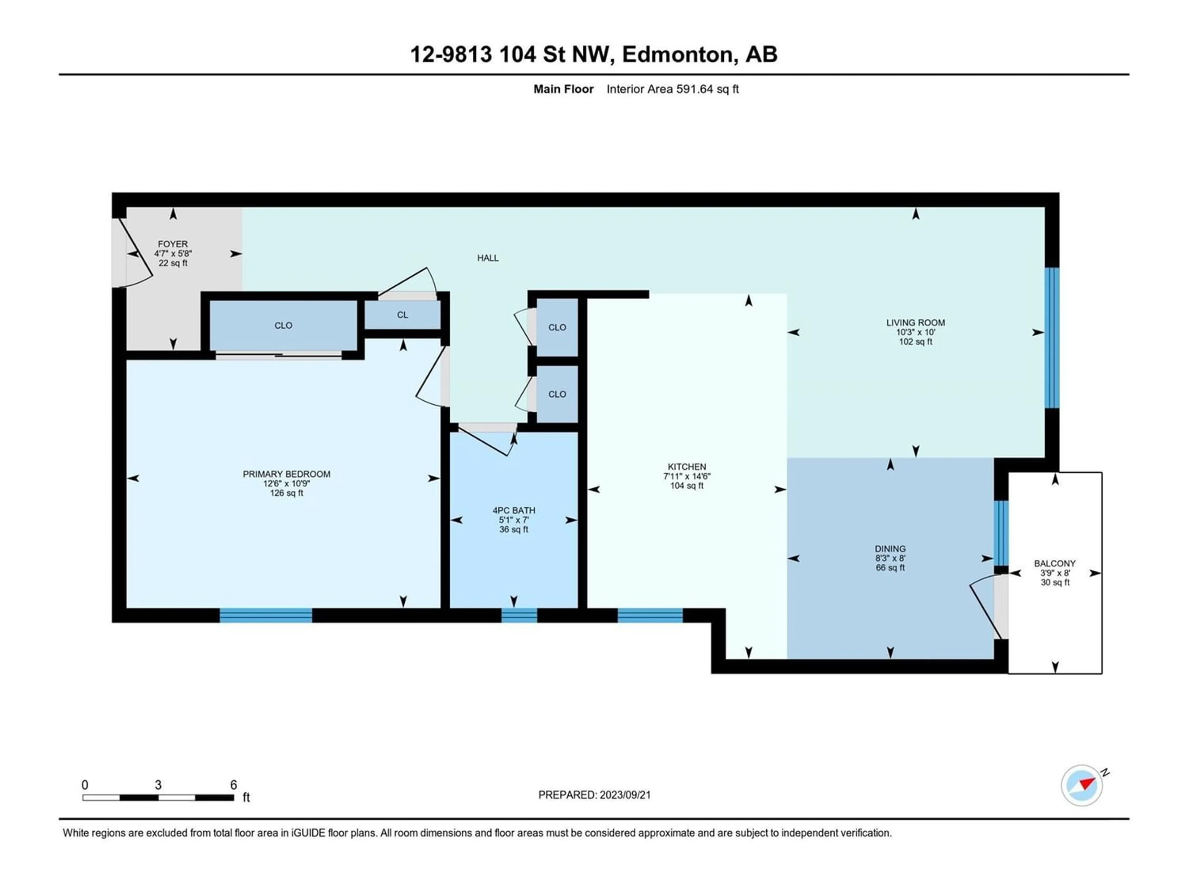 Floor plan for #12 9813 104 ST NW, Edmonton Alberta T5K0Y8