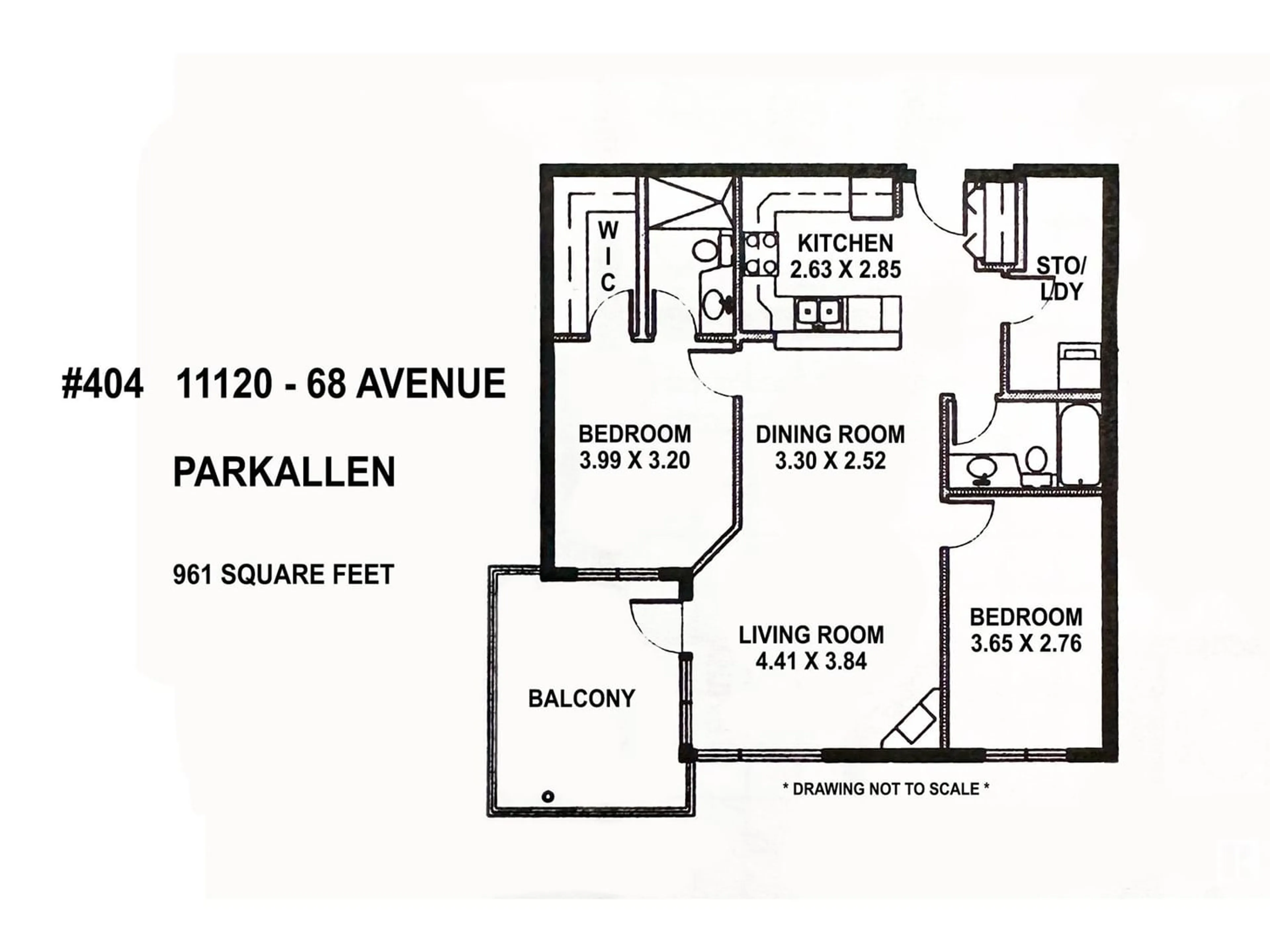 Floor plan for #404 11120 68 AV NW, Edmonton Alberta T6H2C2