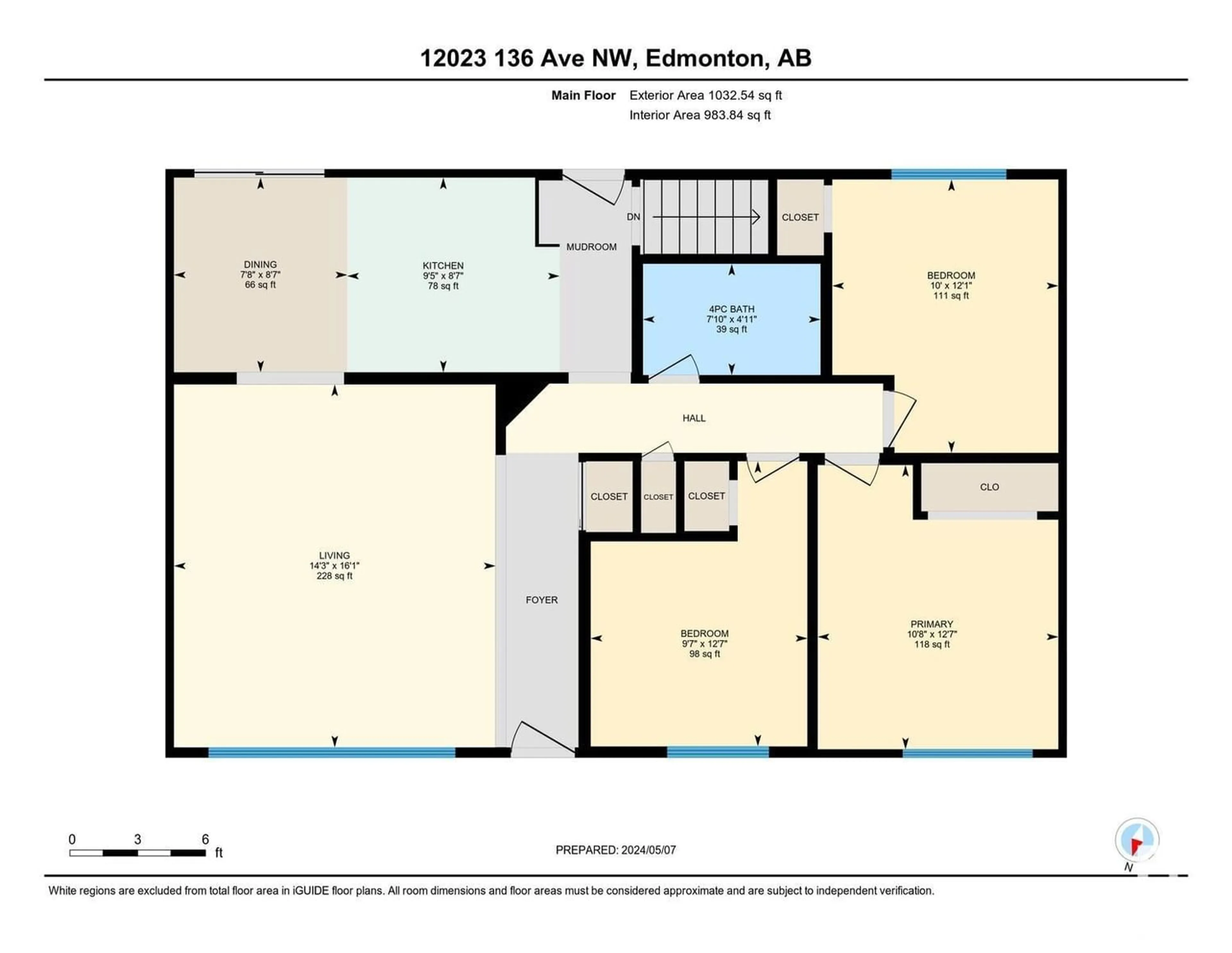 Floor plan for 12023 136 AV NW, Edmonton Alberta T5E1X8