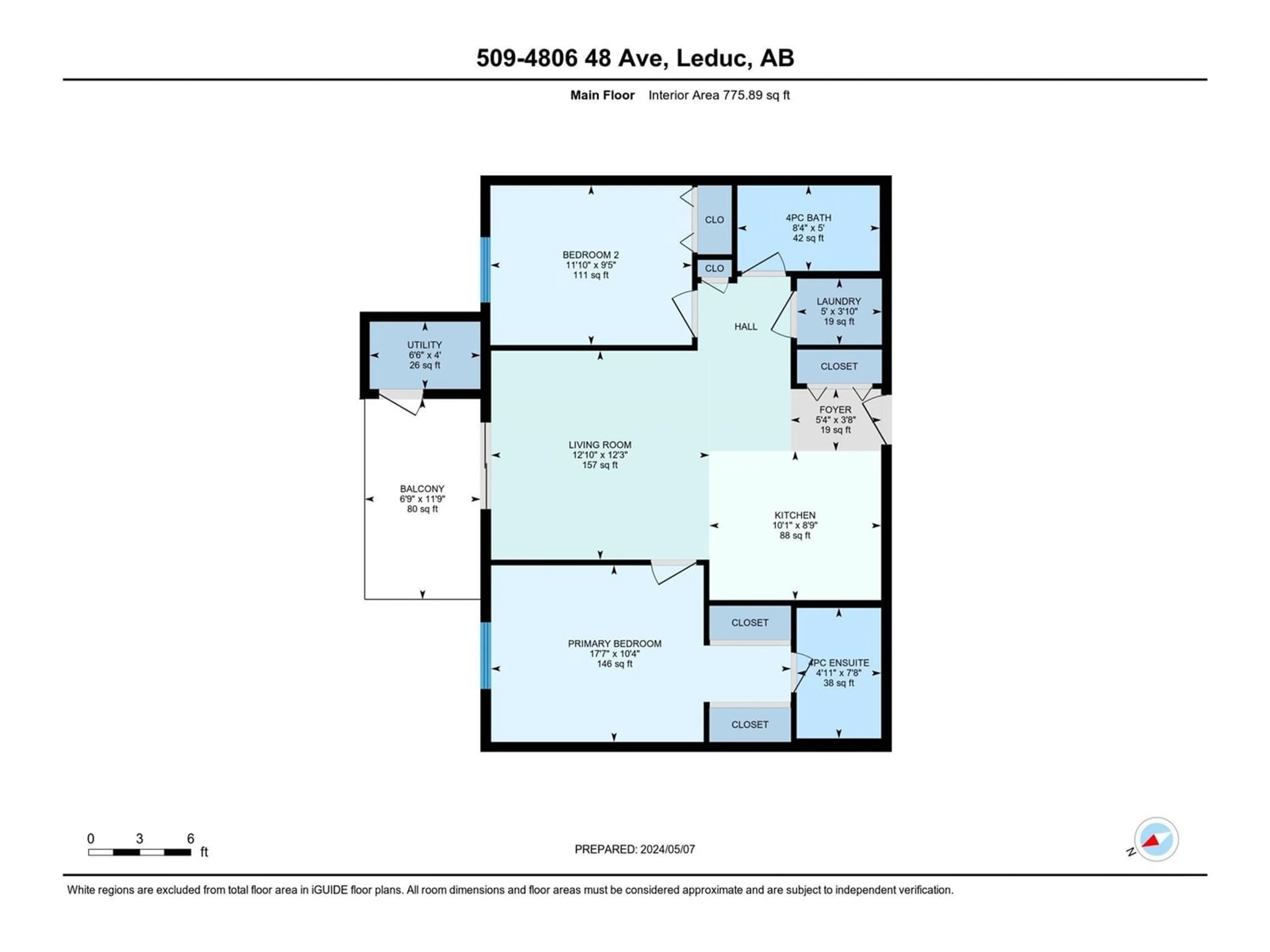 Floor plan for #509 4806 48 AV, Leduc Alberta T9E8S2