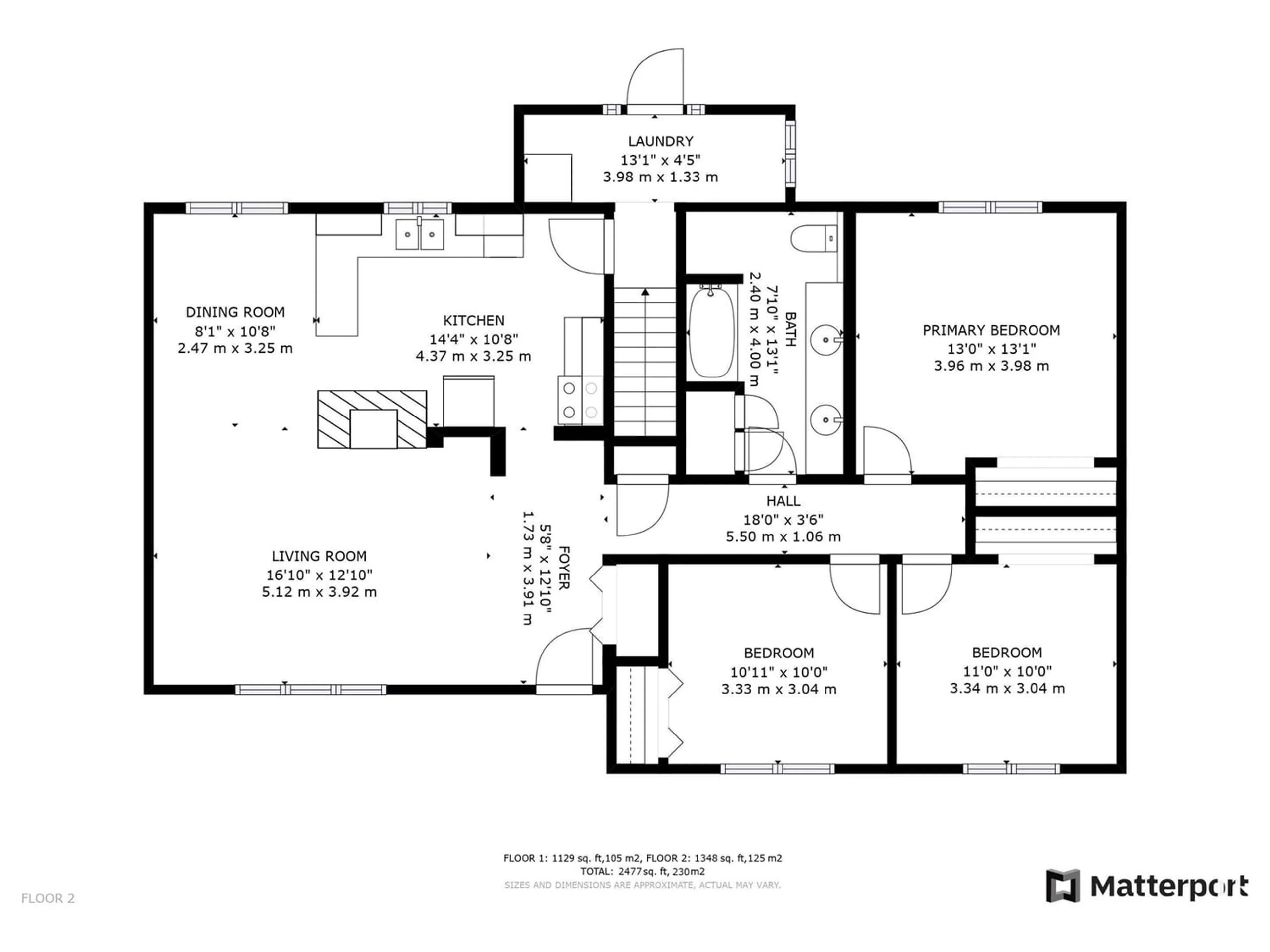 Floor plan for 13408 128 ST NW, Edmonton Alberta T5L1E9