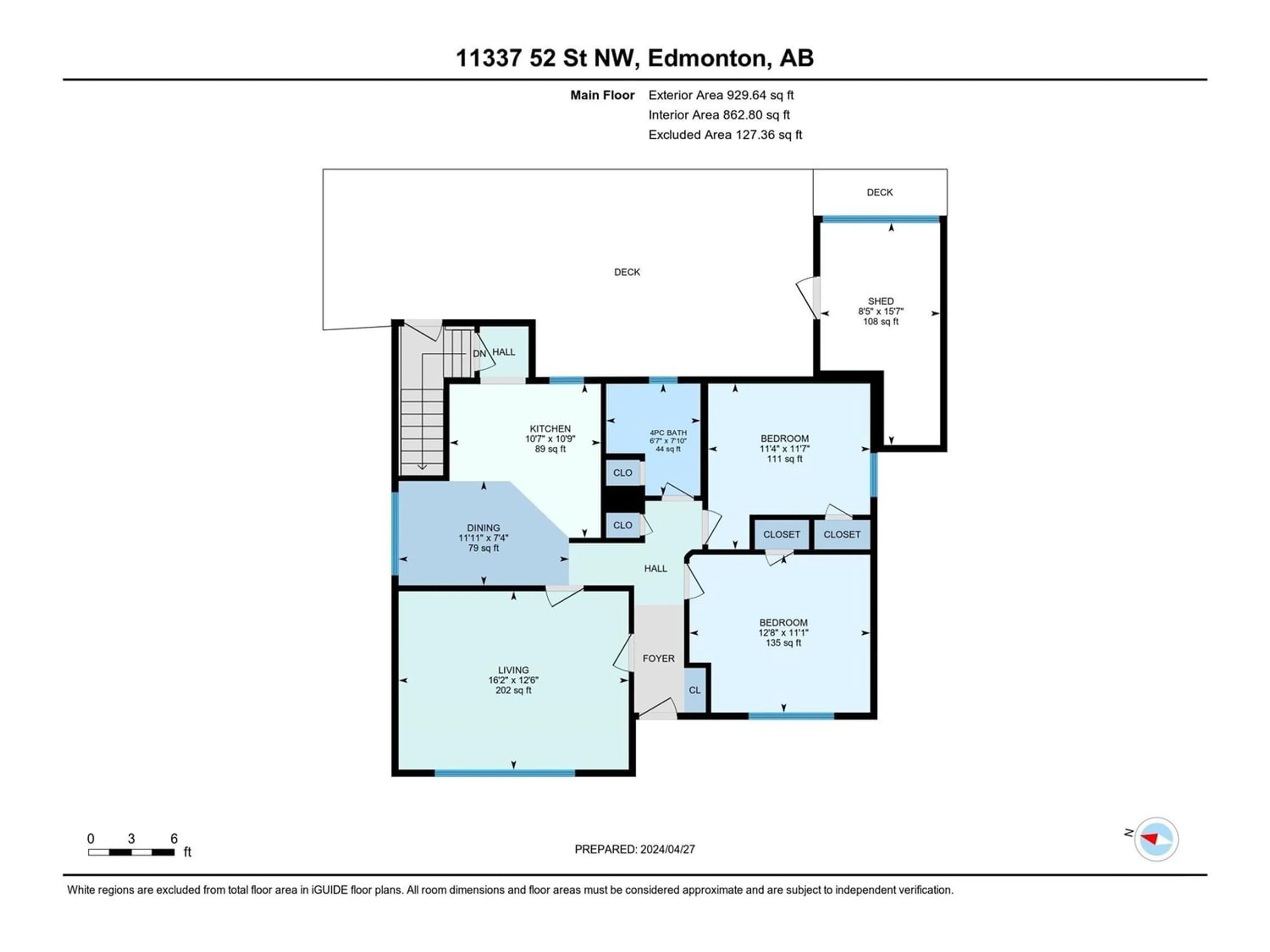 Floor plan for 11337 52 ST NW, Edmonton Alberta T5W3J2