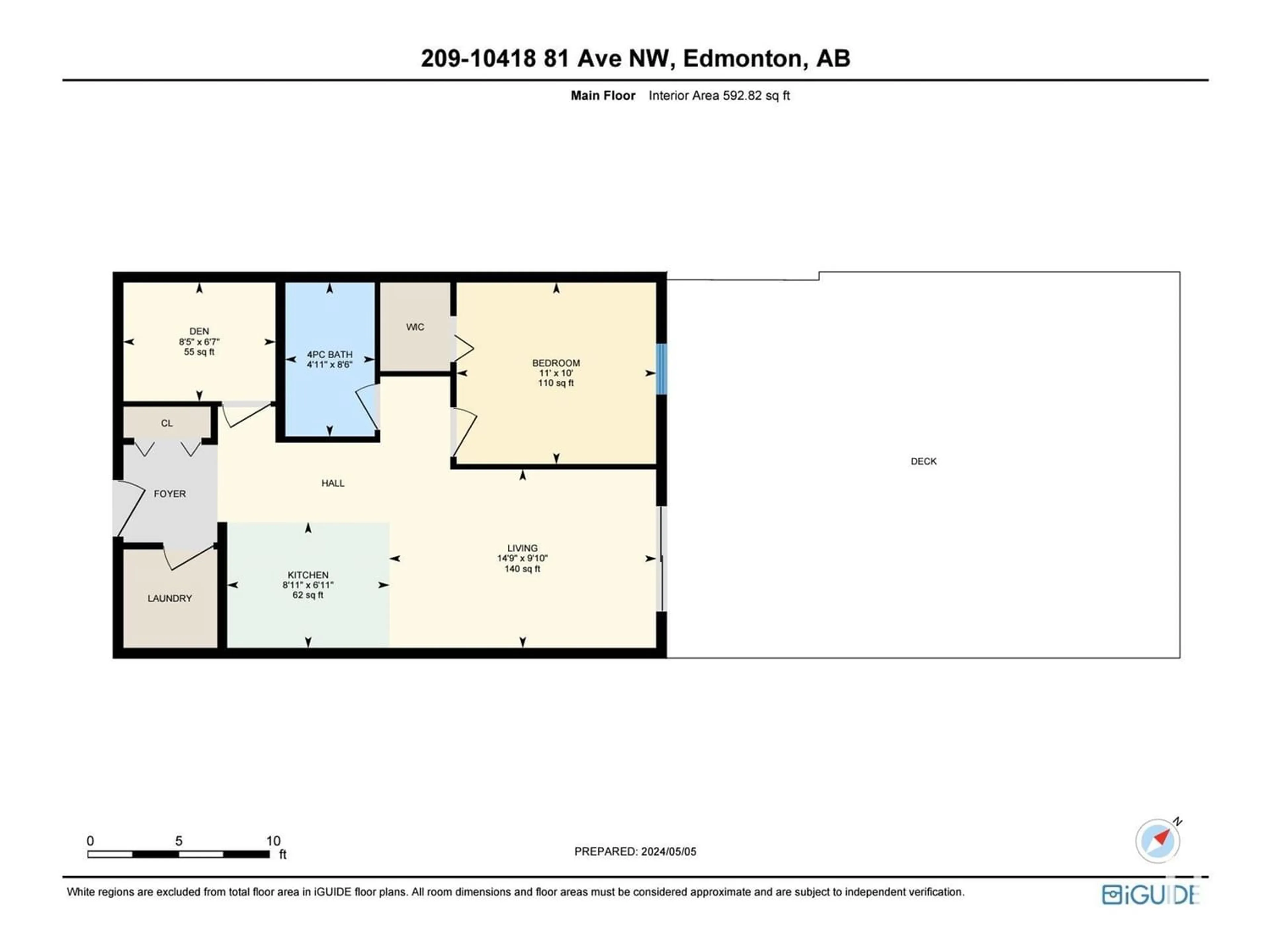 Floor plan for #209 10418 81 ave NW, Edmonton Alberta T6E1X5