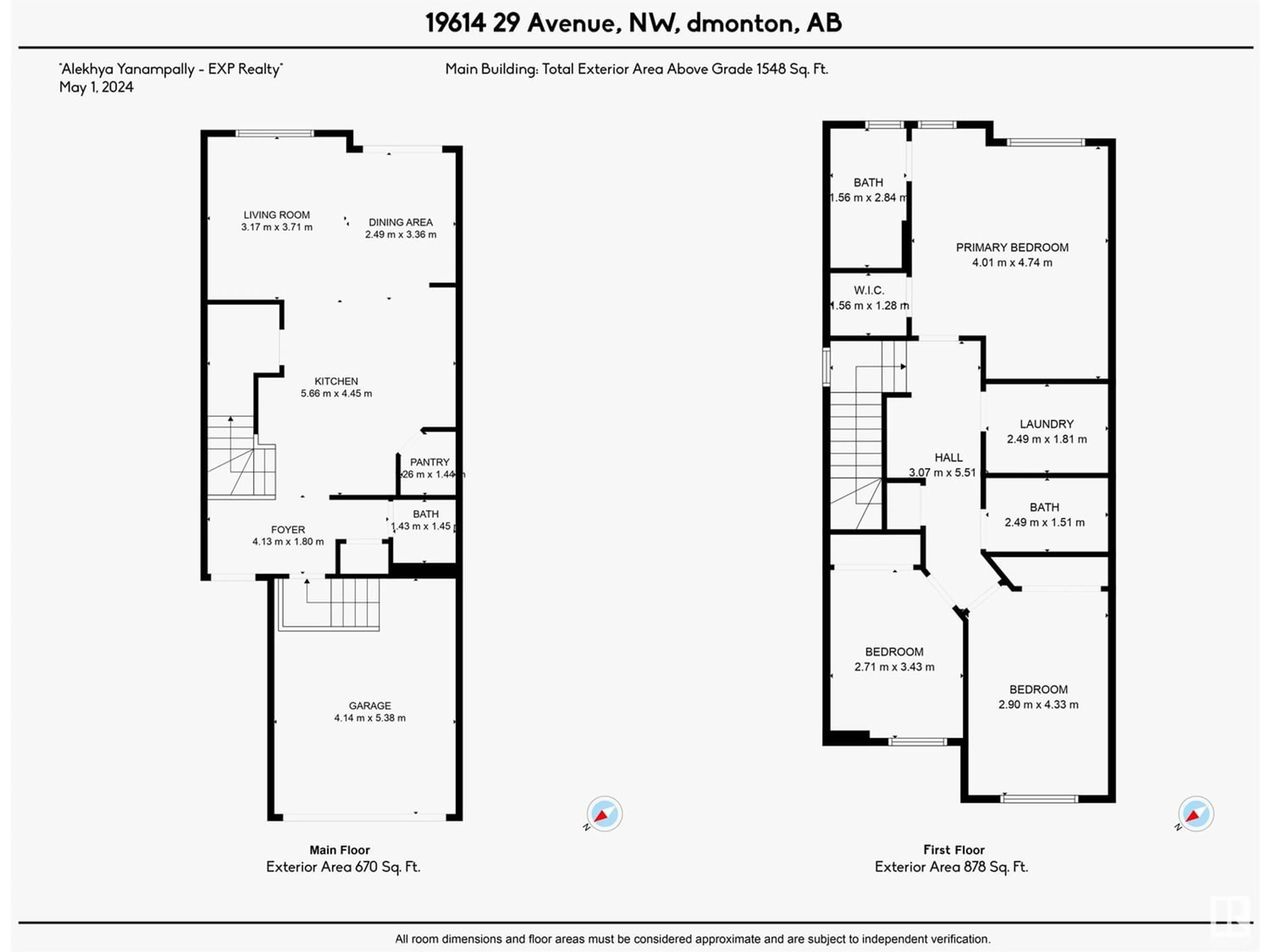 Floor plan for 19614 29 ave NW, Edmonton Alberta T6M1M2
