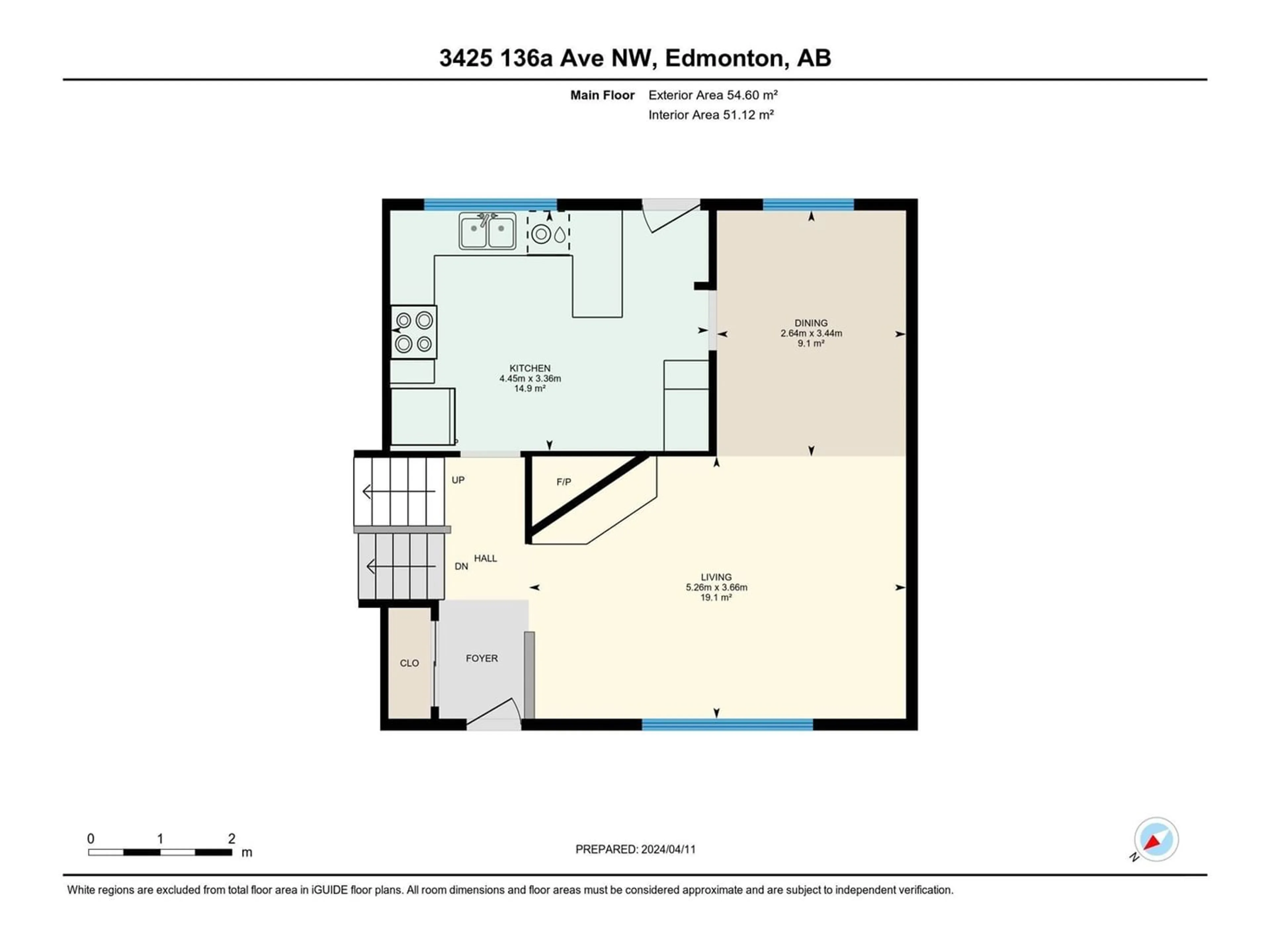 Floor plan for 3425 136A AV NW, Edmonton Alberta T5A2W5