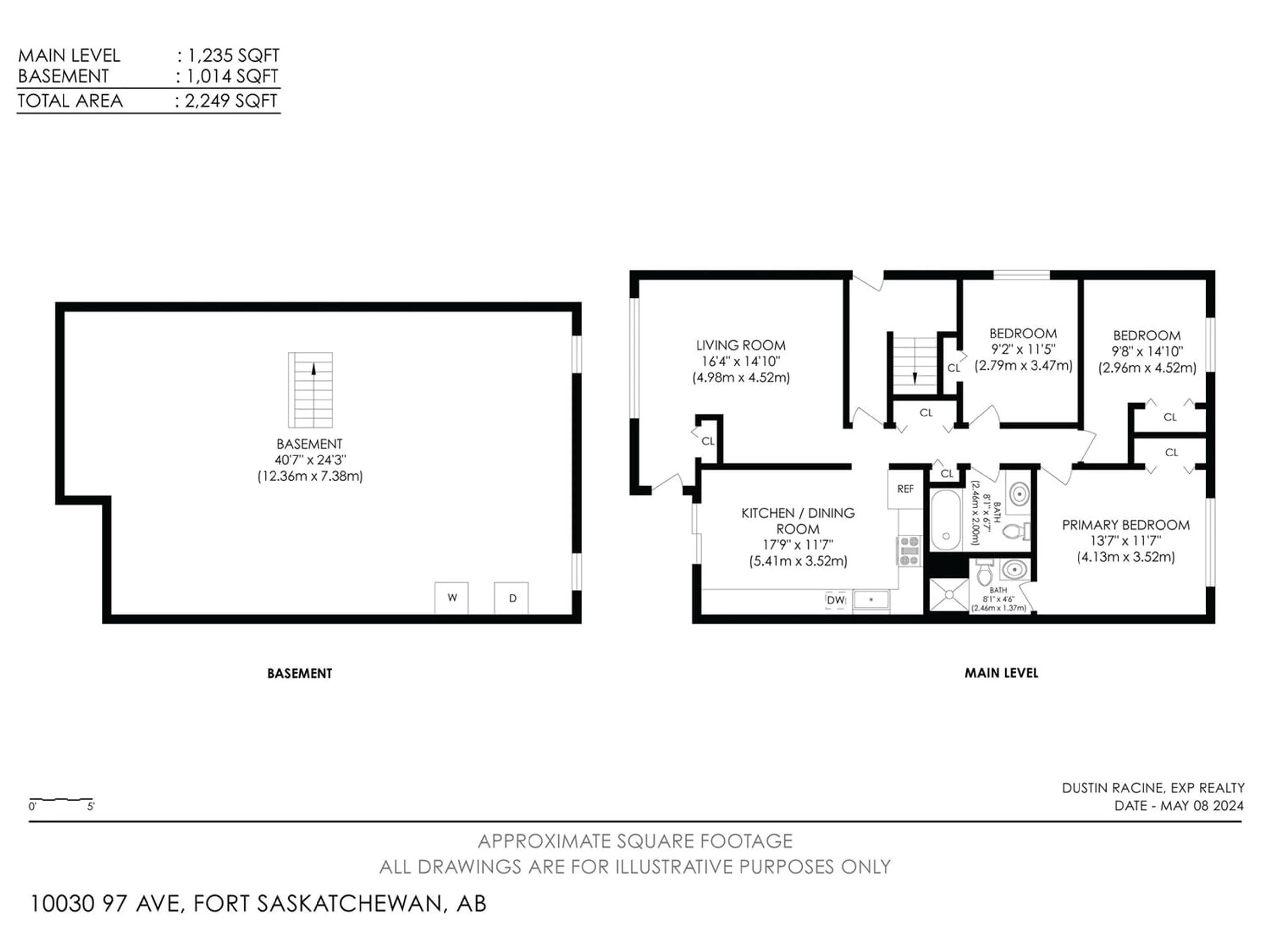 Floor plan for 10030 97 AV, Fort Saskatchewan Alberta T8L1R2