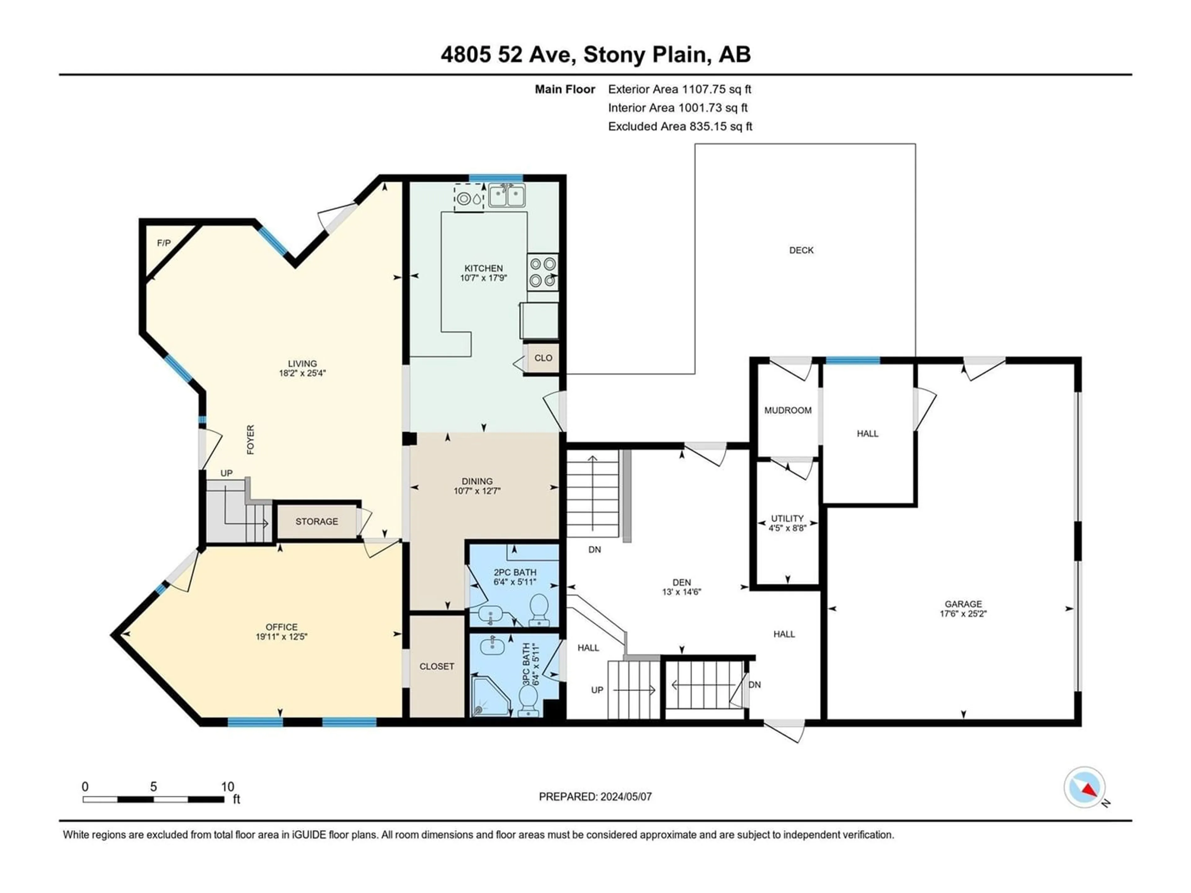 Floor plan for 4805 52 AV, Stony Plain Alberta T7Z1C4