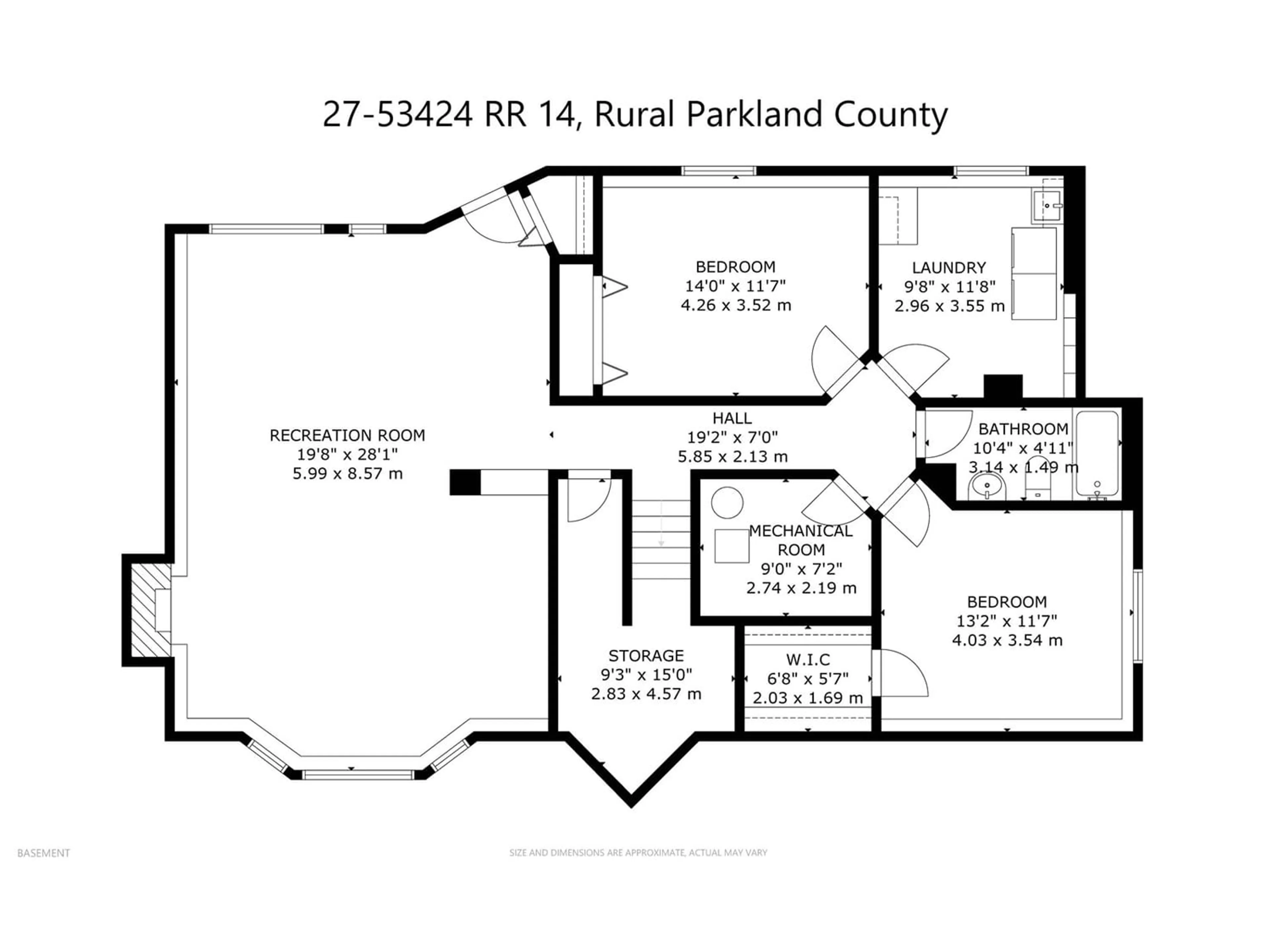 Floor plan for #27 53424 RGE RD 14, Rural Parkland County Alberta T7Y0B5