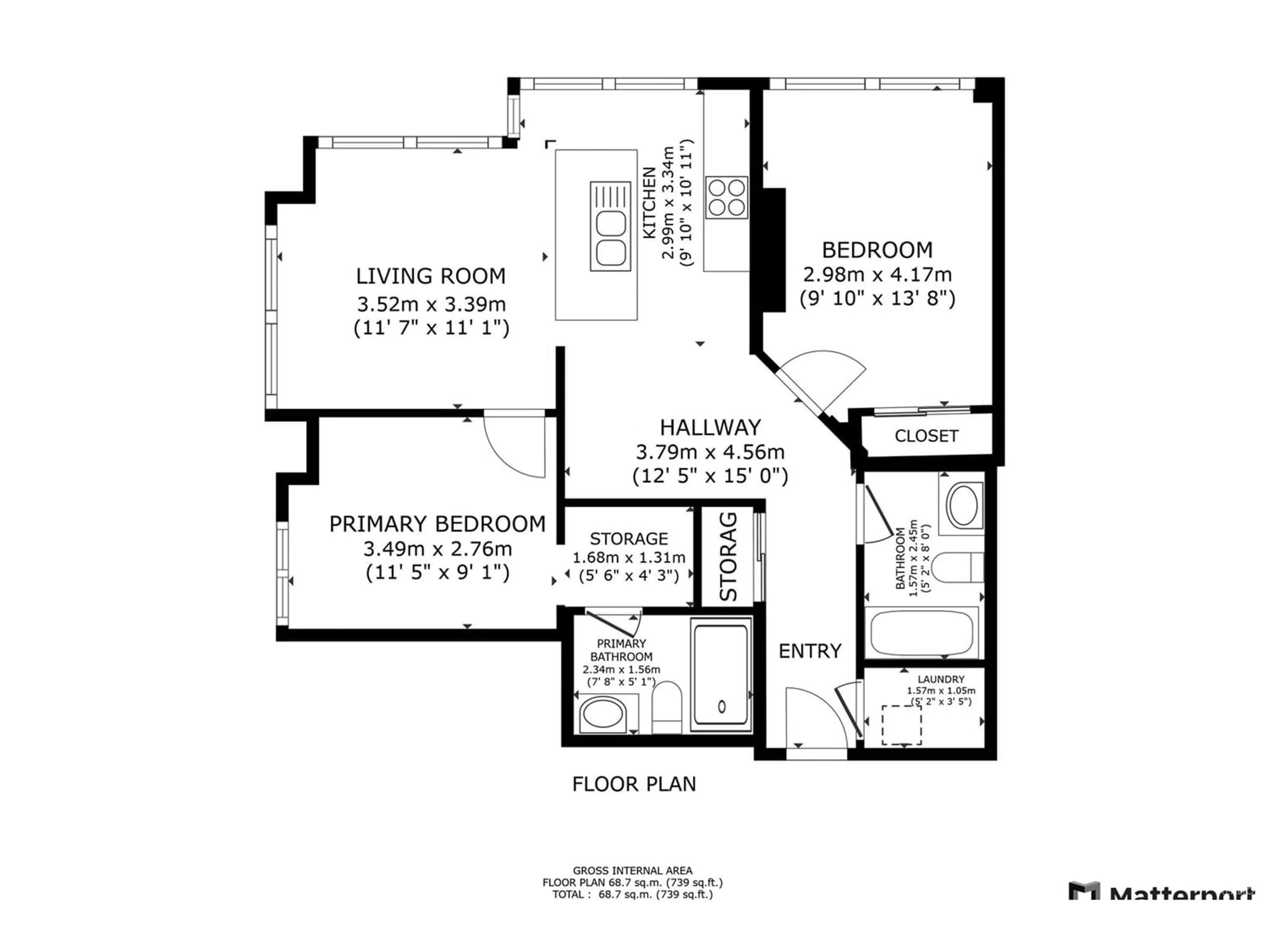 Floor plan for #3702 10180 103 ST NW, Edmonton Alberta T5J0L1
