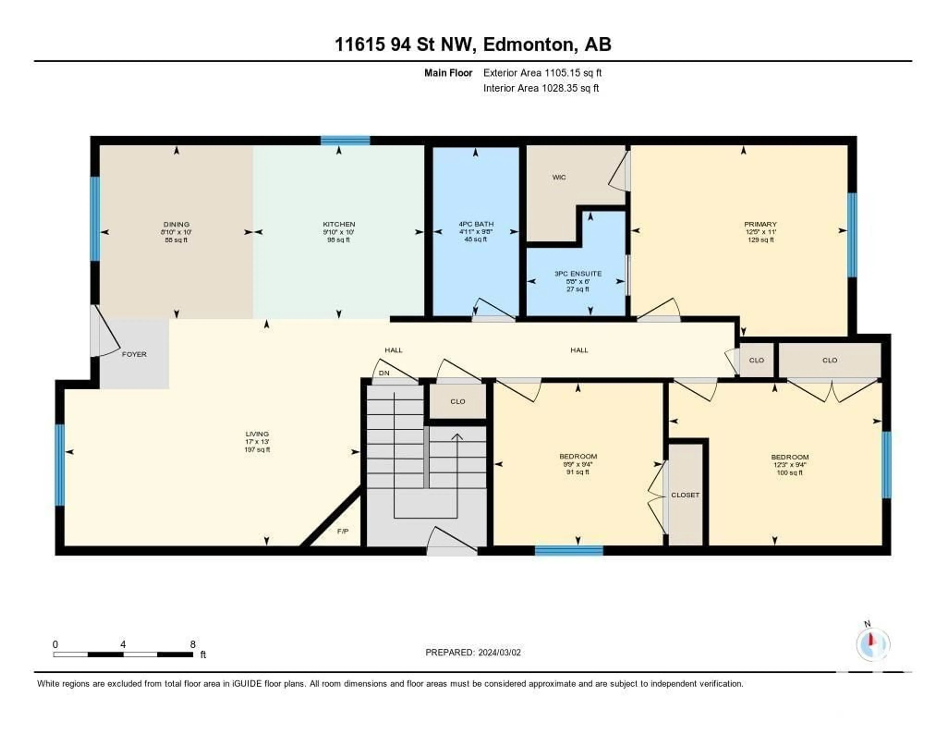 Floor plan for 11615 94 ST NW, Edmonton Alberta T5G1H9