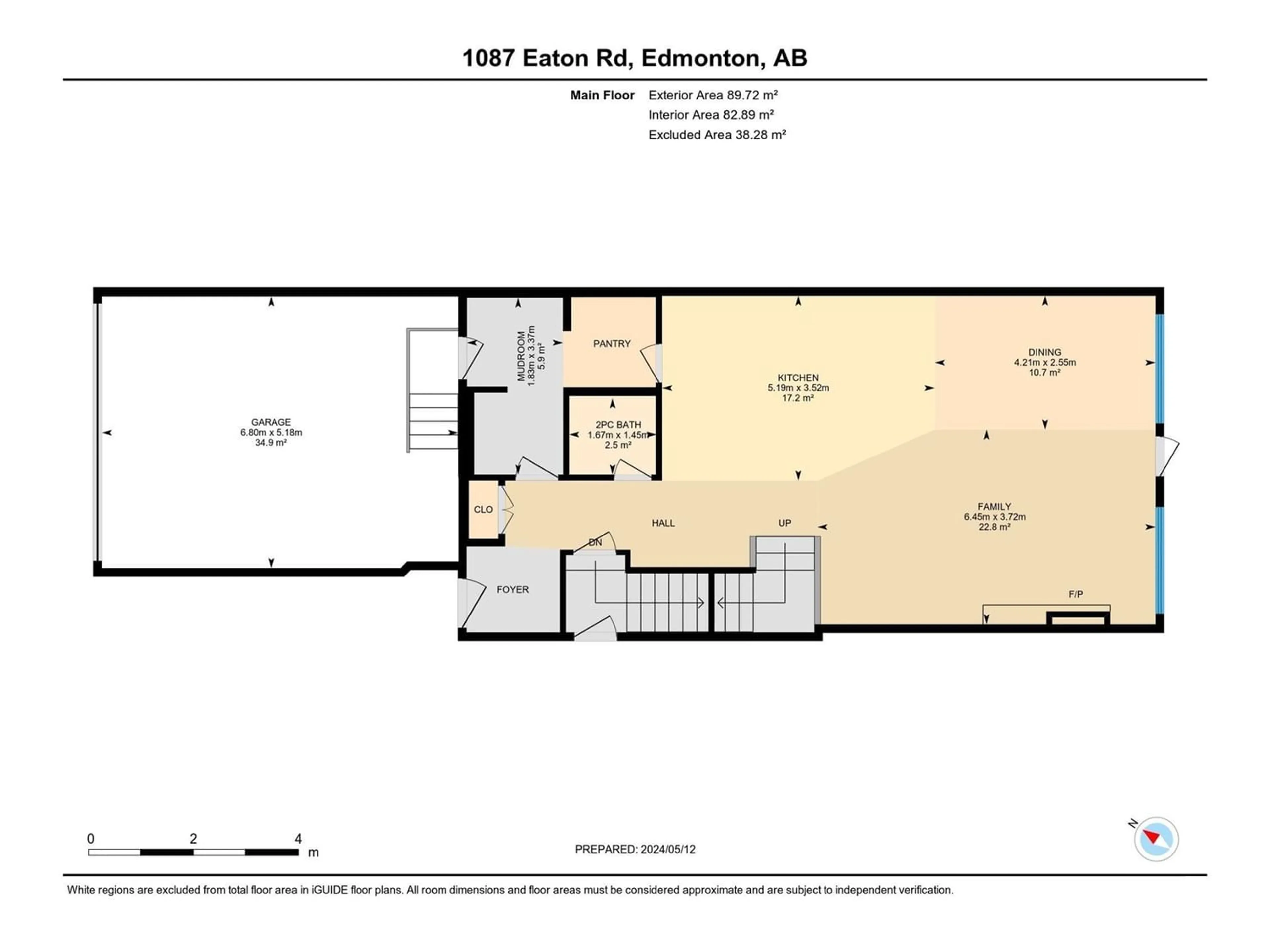 Floor plan for 1087 Eaton RD NW NW, Edmonton Alberta T6M1M9