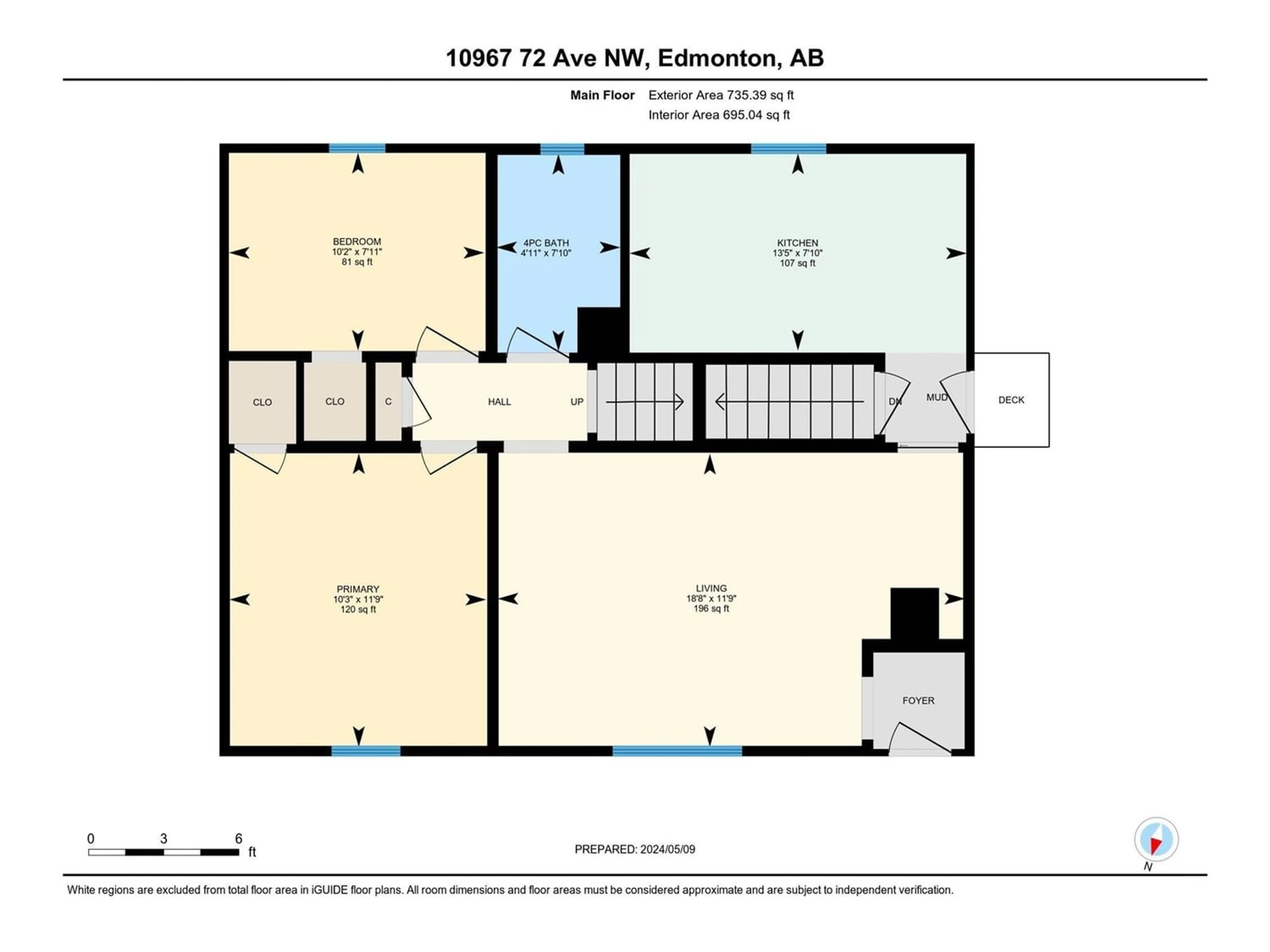 Floor plan for 10967 72 AV NW, Edmonton Alberta T6G0B1