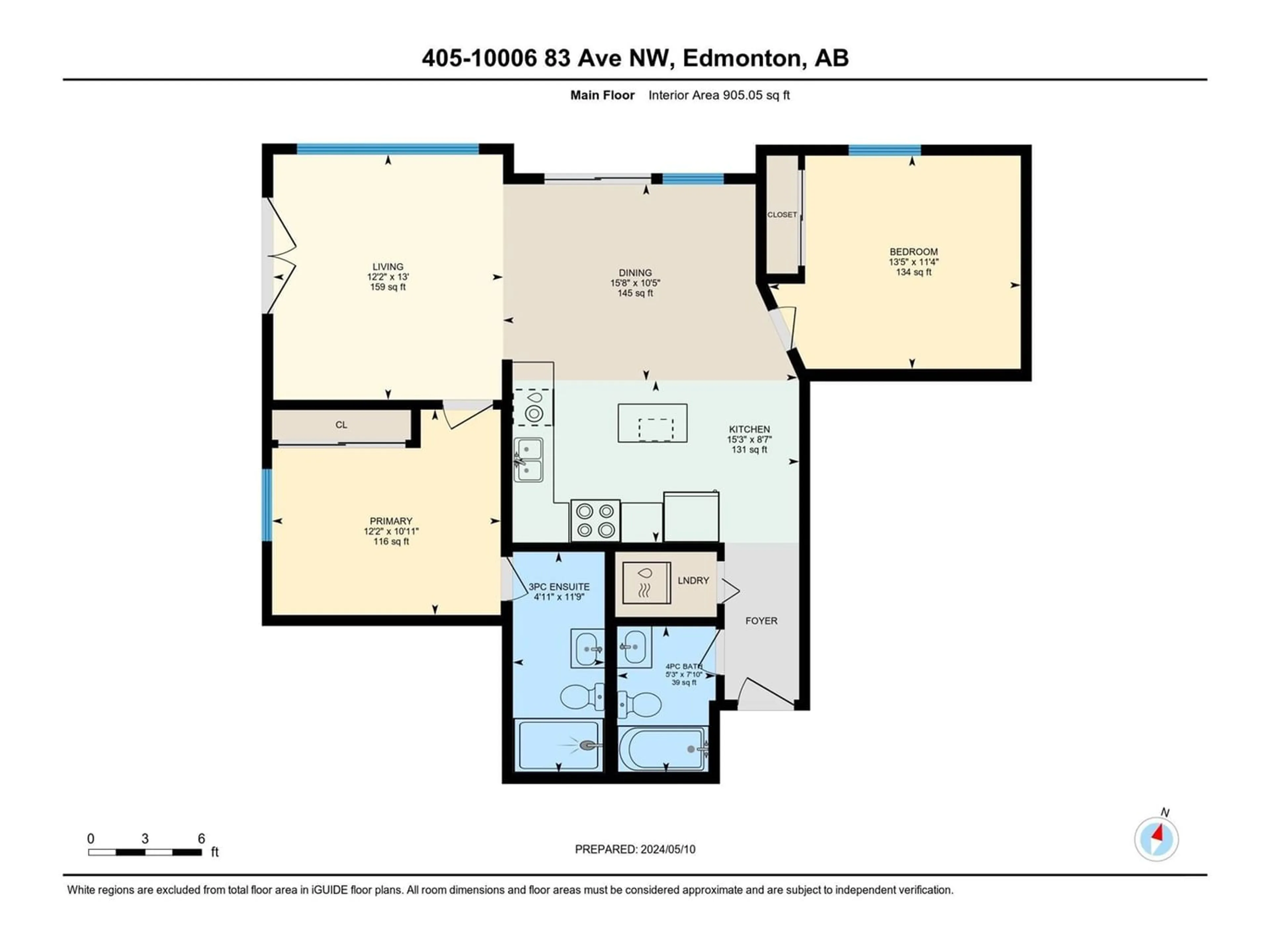Floor plan for #405 10006 83 AV NW, Edmonton Alberta T6E2C2