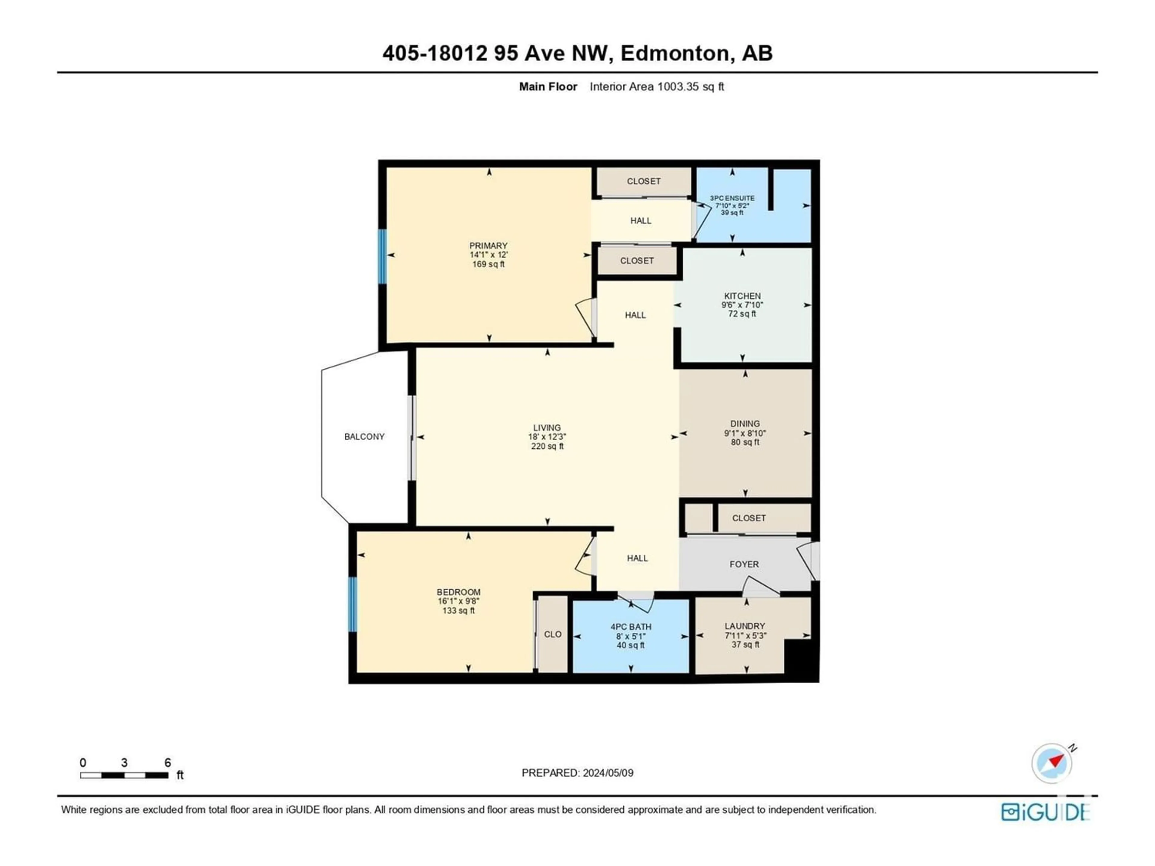 Floor plan for #405 18012 95 AV NW, Edmonton Alberta T5T5Z2