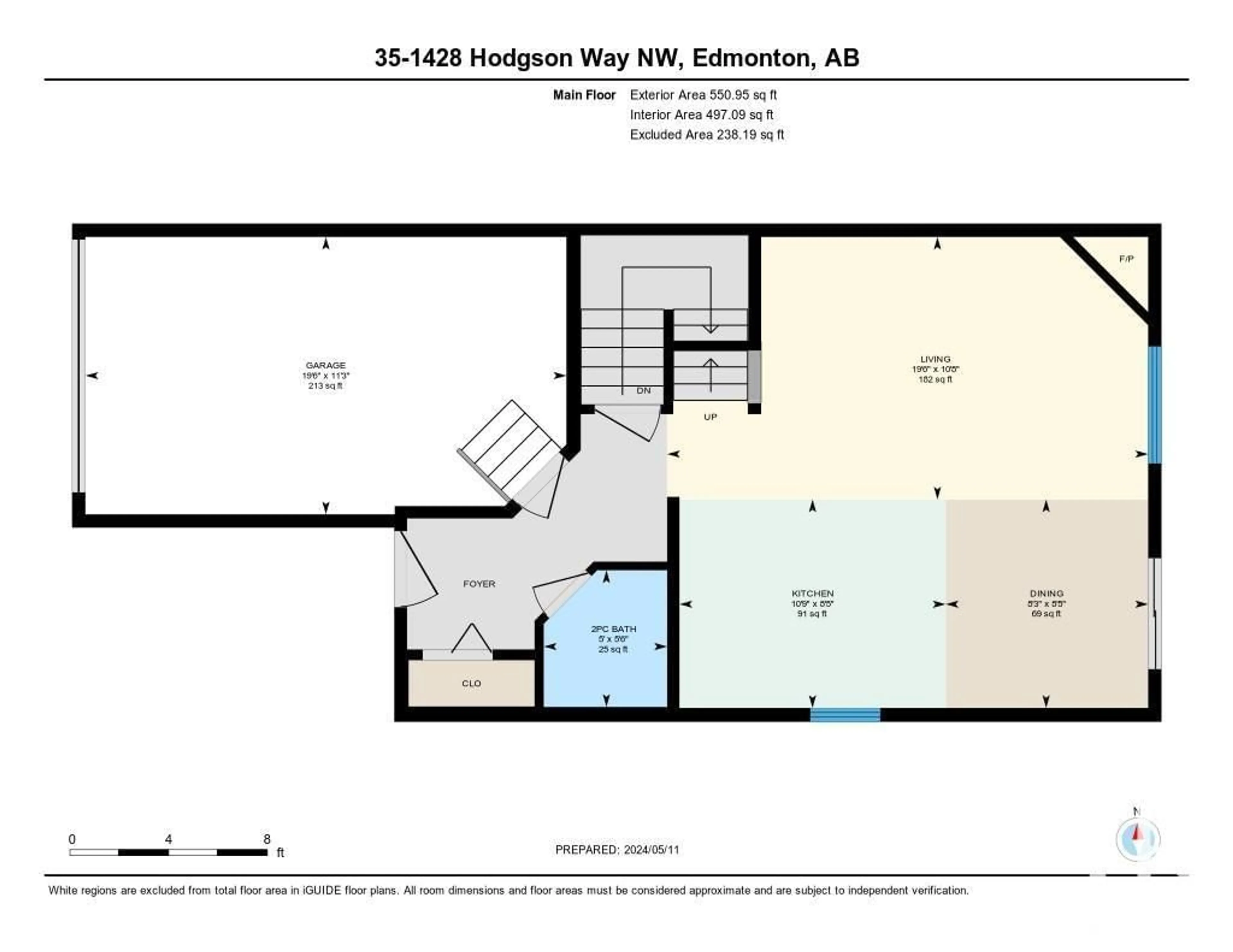 Floor plan for #35 1428 HODGSON WY NW, Edmonton Alberta T6R3P8