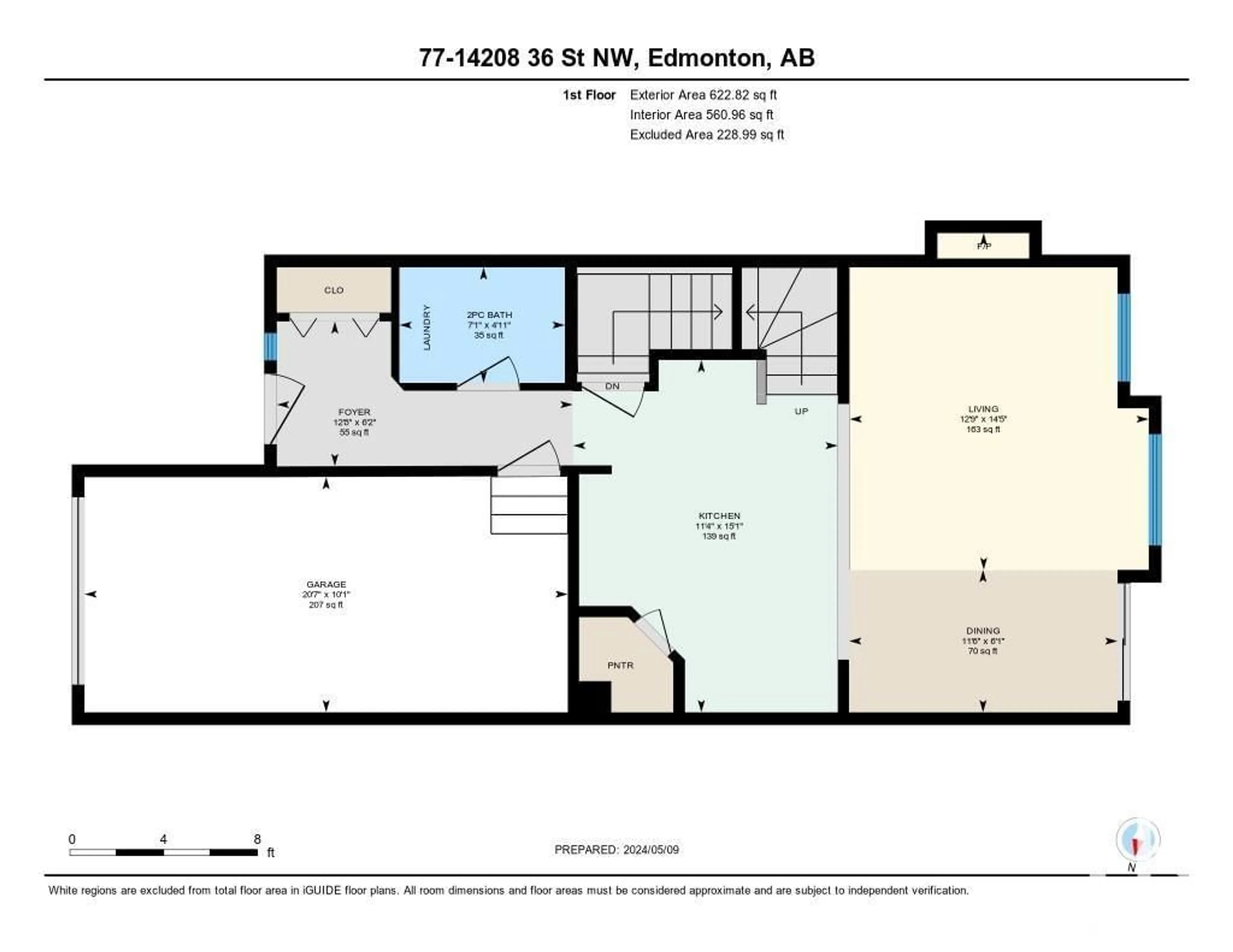 Floor plan for #77 14208 36 ST NW, Edmonton Alberta T5V0E4