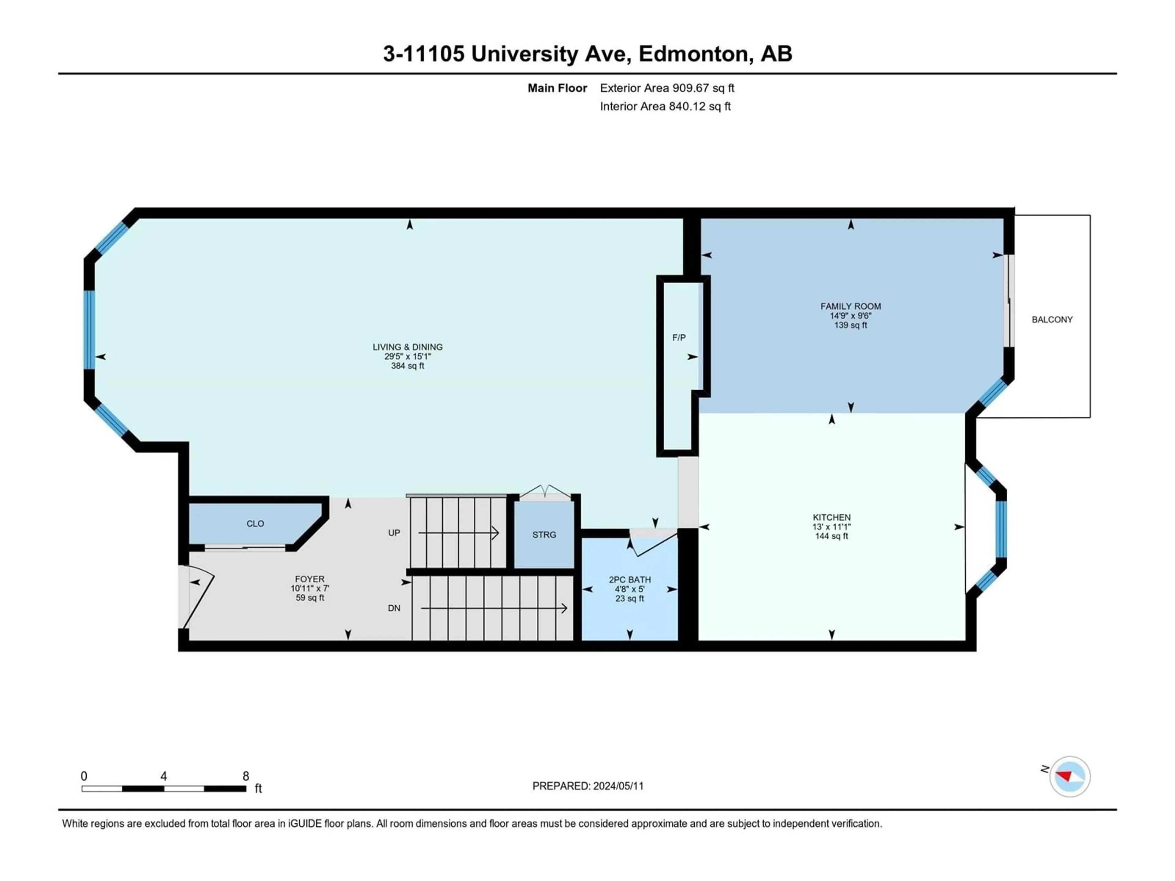 Floor plan for #3 11105 UNIVERSITY AV NW, Edmonton Alberta T6G1Y5